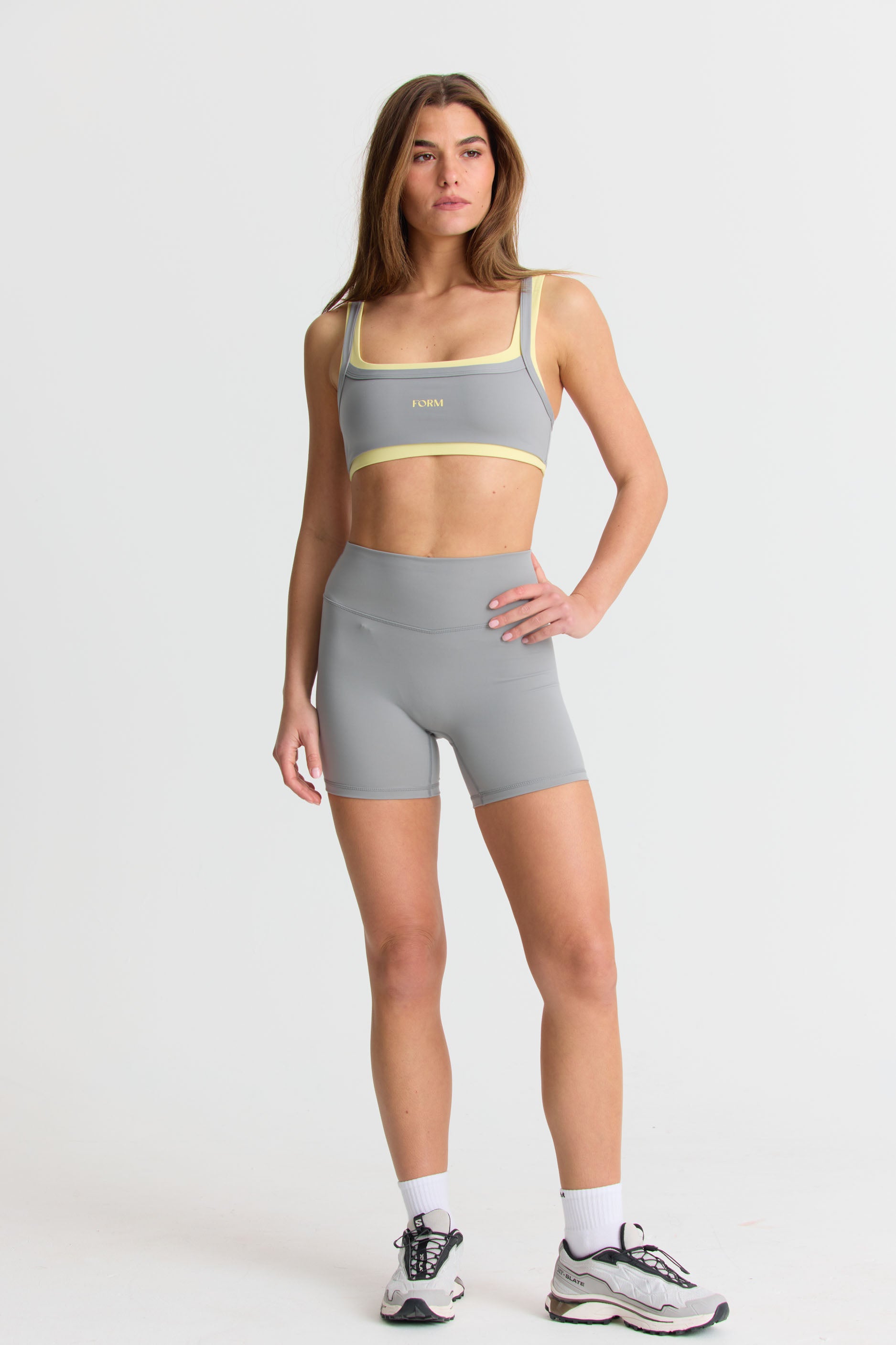 Scoop Layered Bra Slate/Lemon