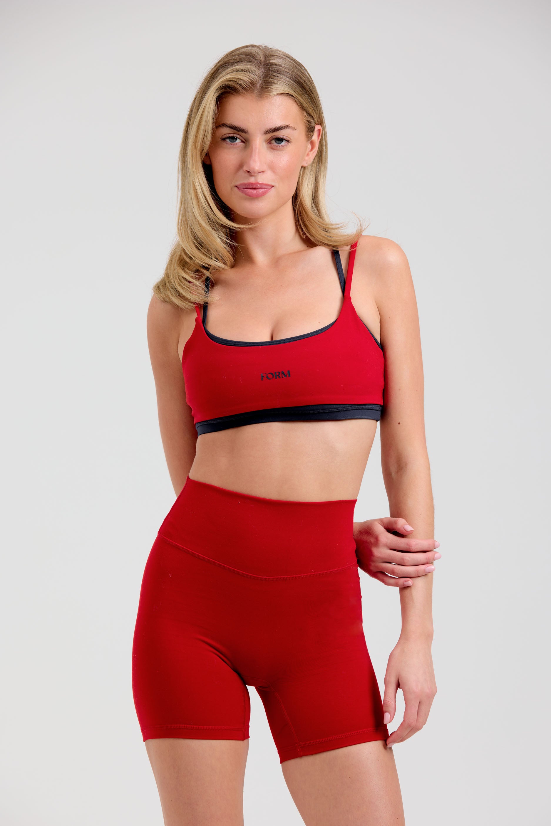Criss Cross Layered Bra Cherry/Navy