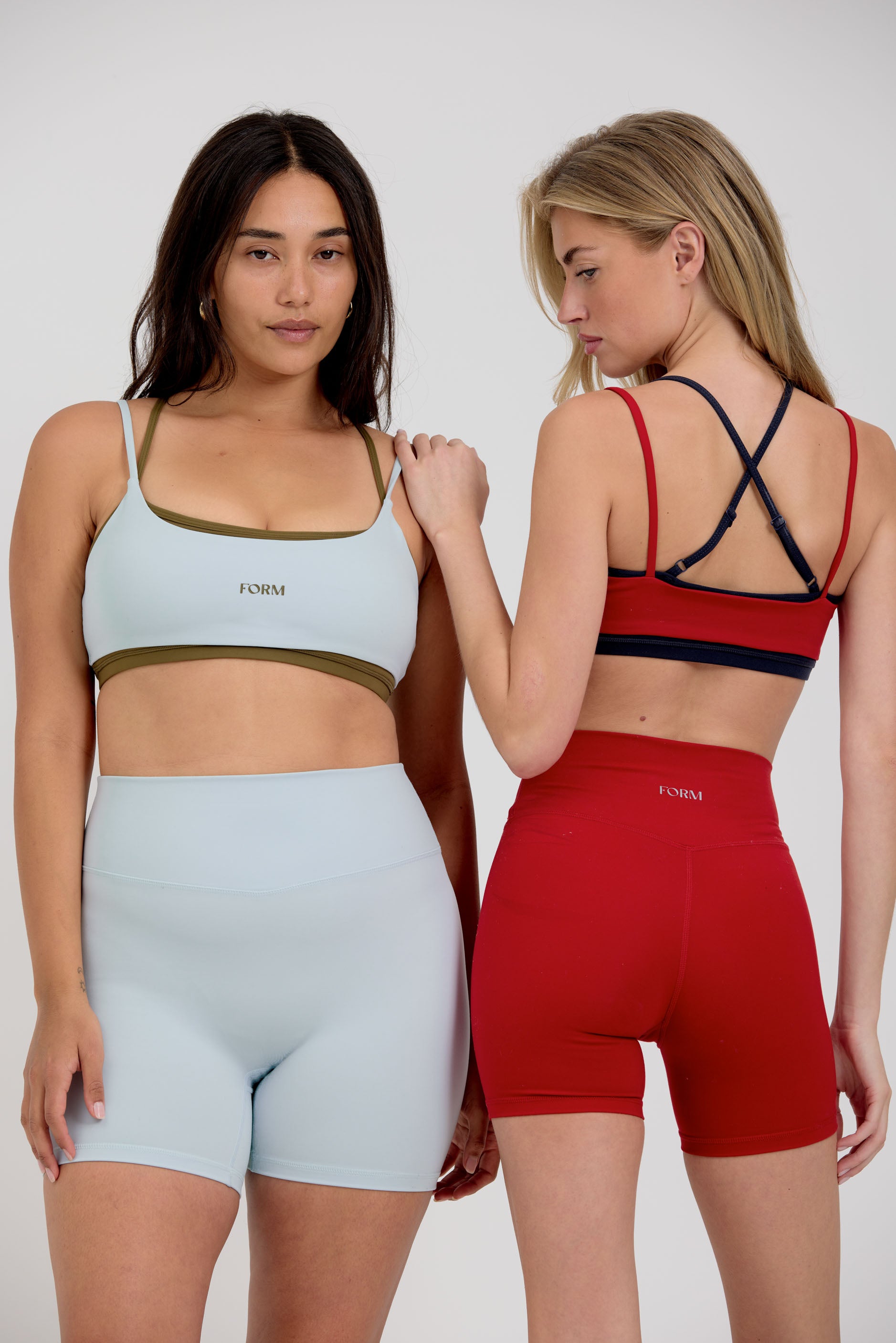 Criss Cross Layered Bra Cherry/Navy