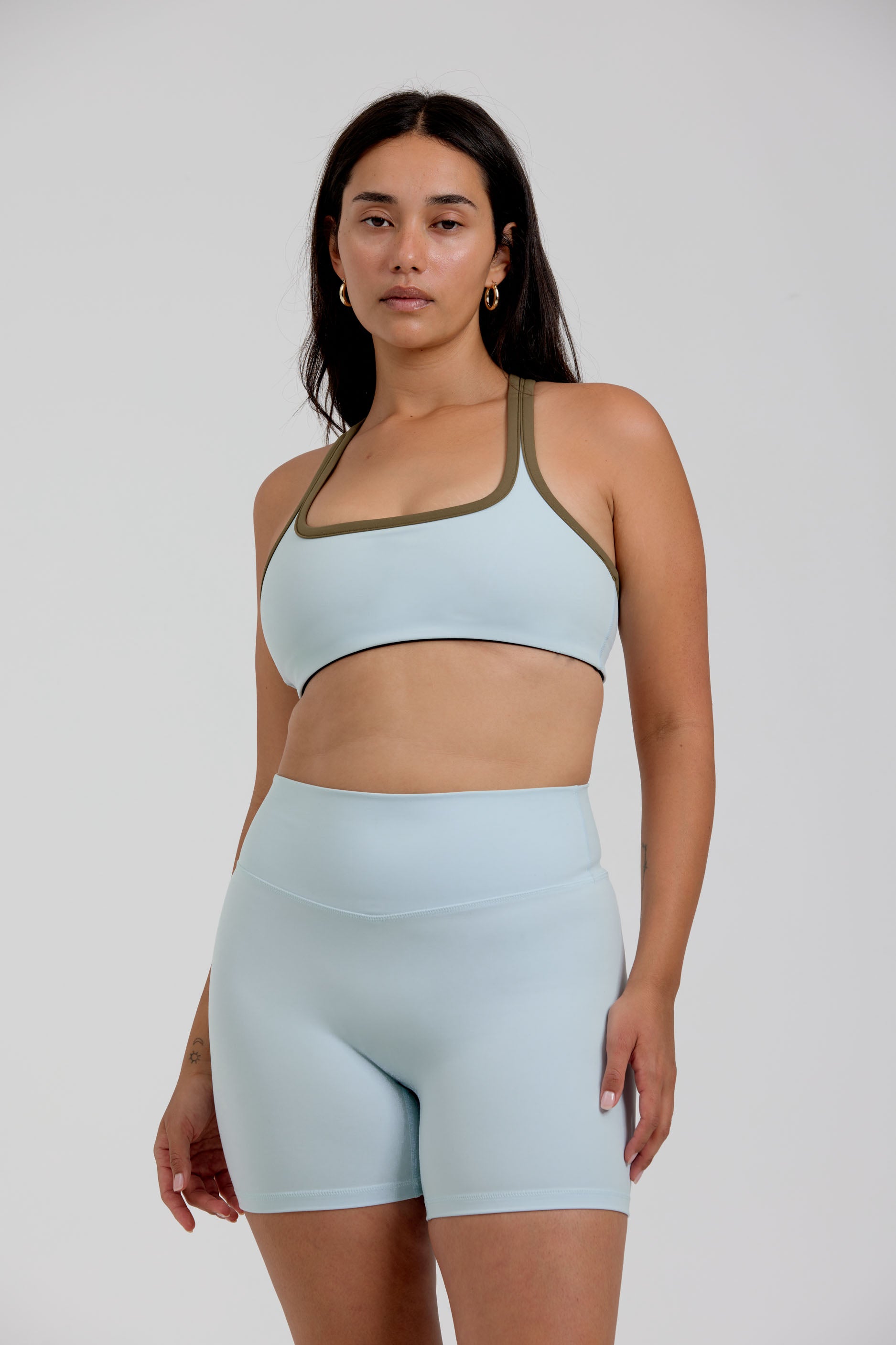 Reversible Racer Bra Navy/Palm Dolphine/Palm