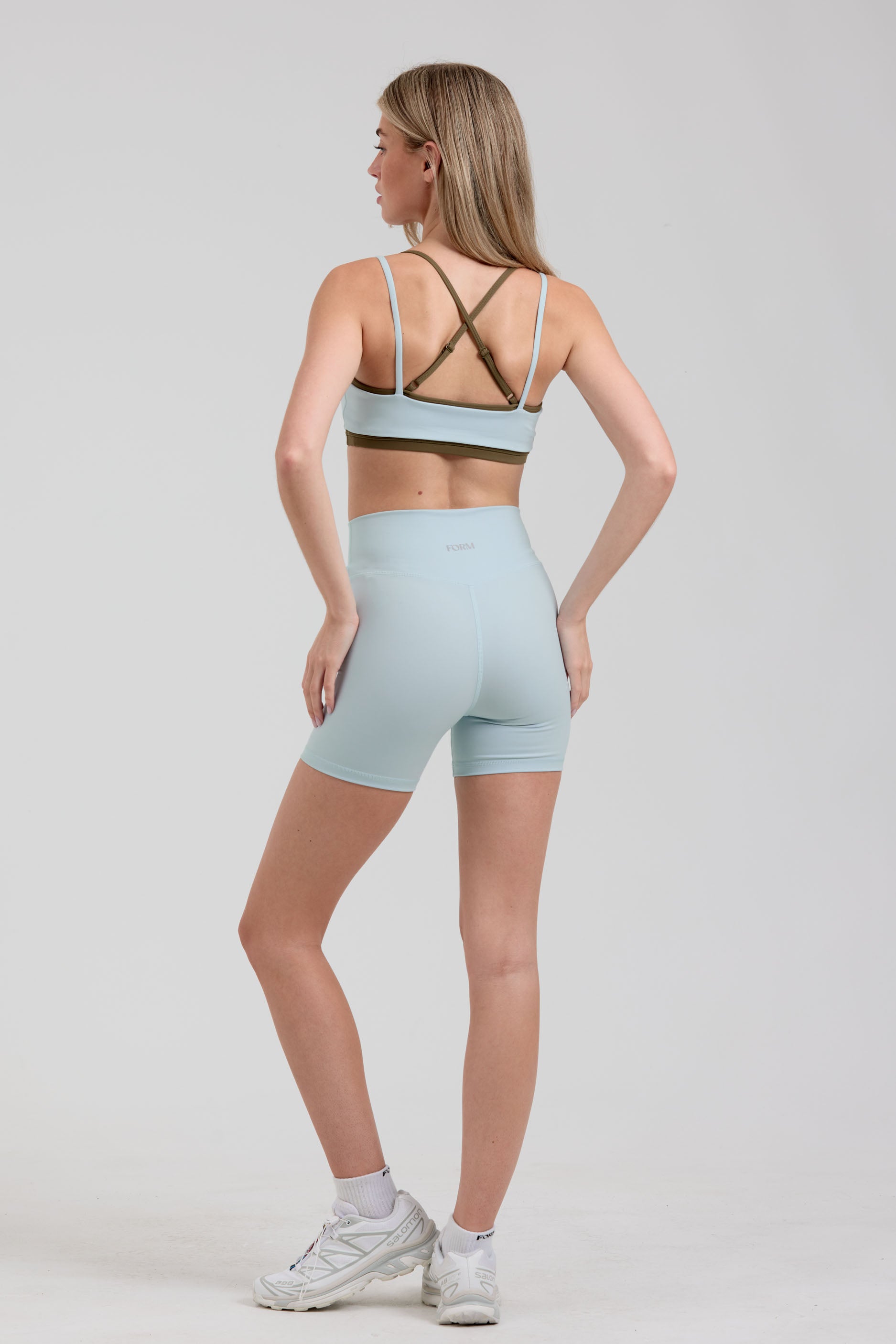 Criss Cross Layered Bra Dolphine/Palm