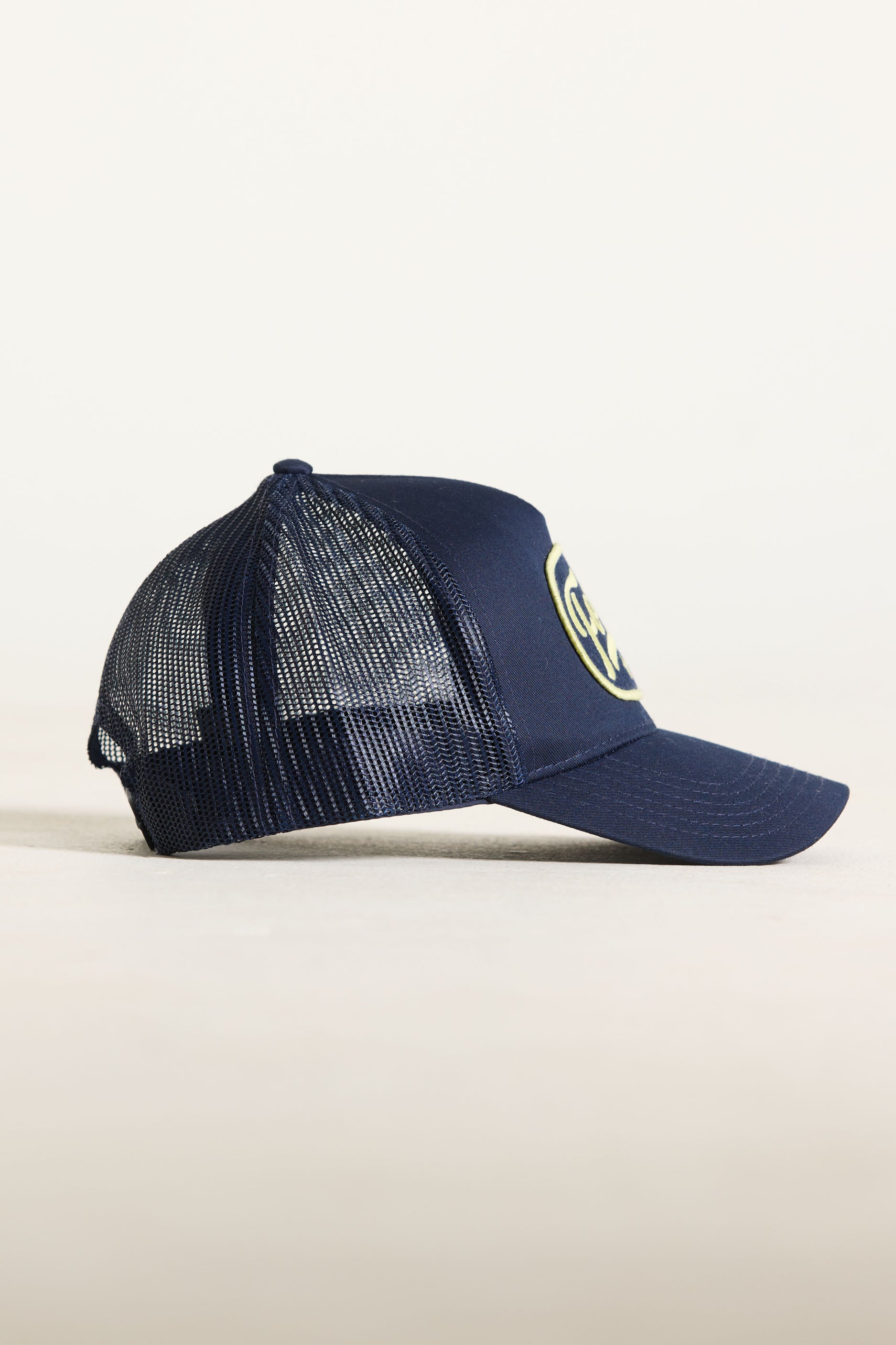 FORM Patch Trucker Hat Navy/Lemon