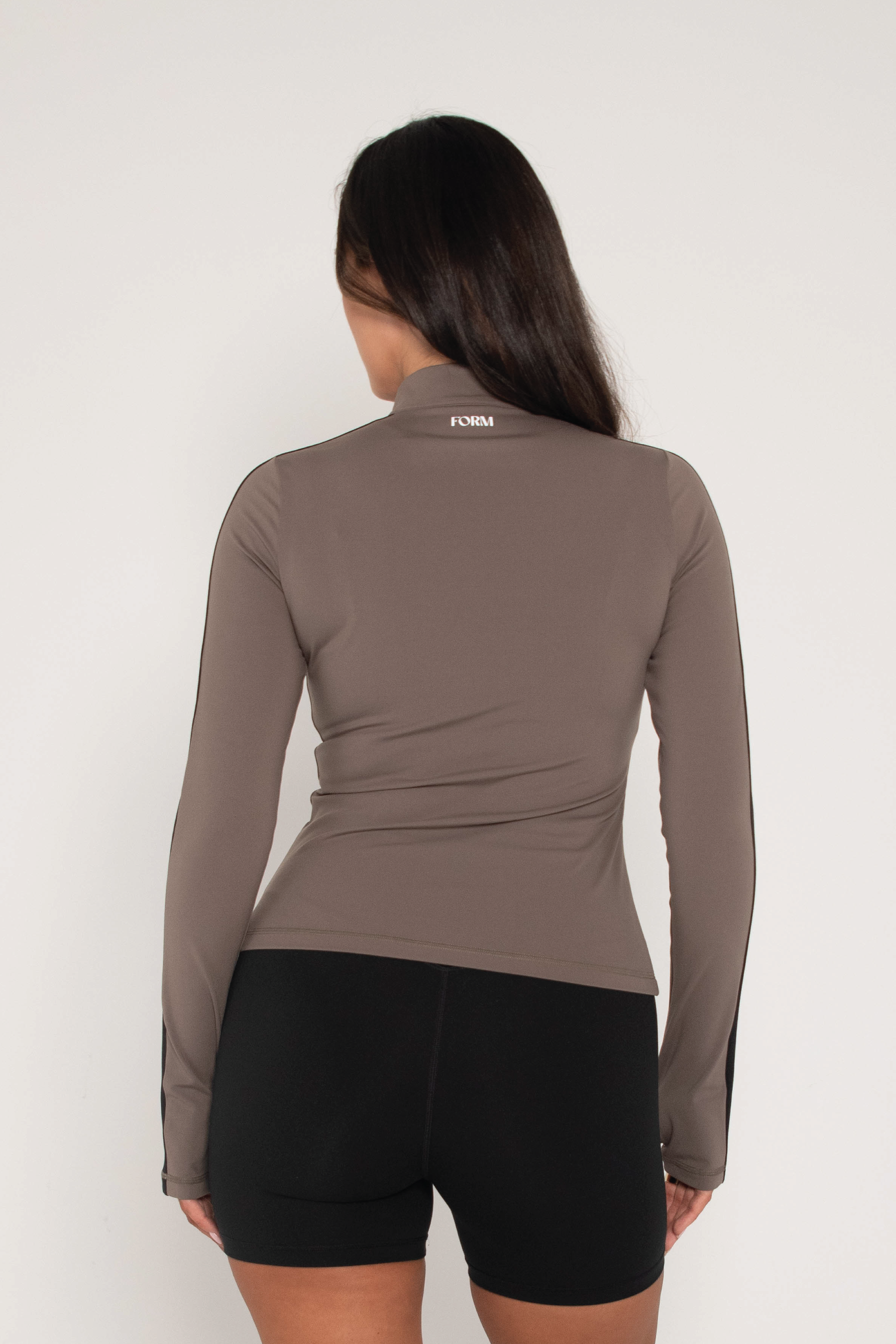 Two Toned Fitted Jacket Walnut