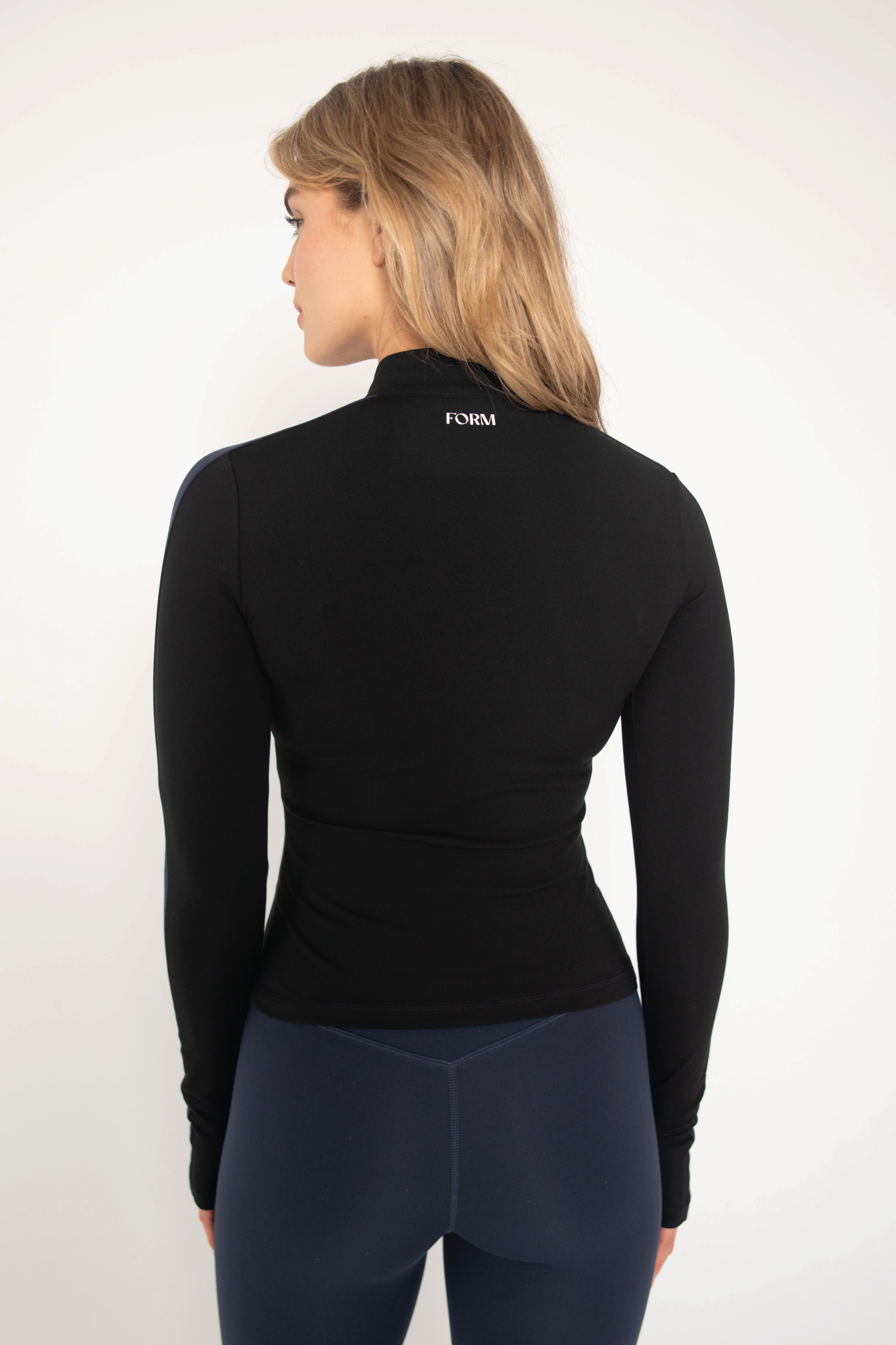 Two Toned Fitted Jacket Navy