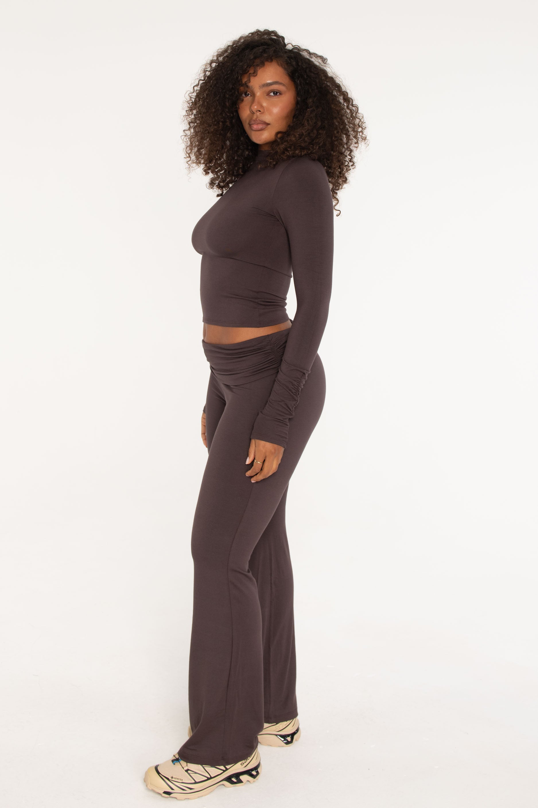 Boat Neck Long Sleeve Espresso