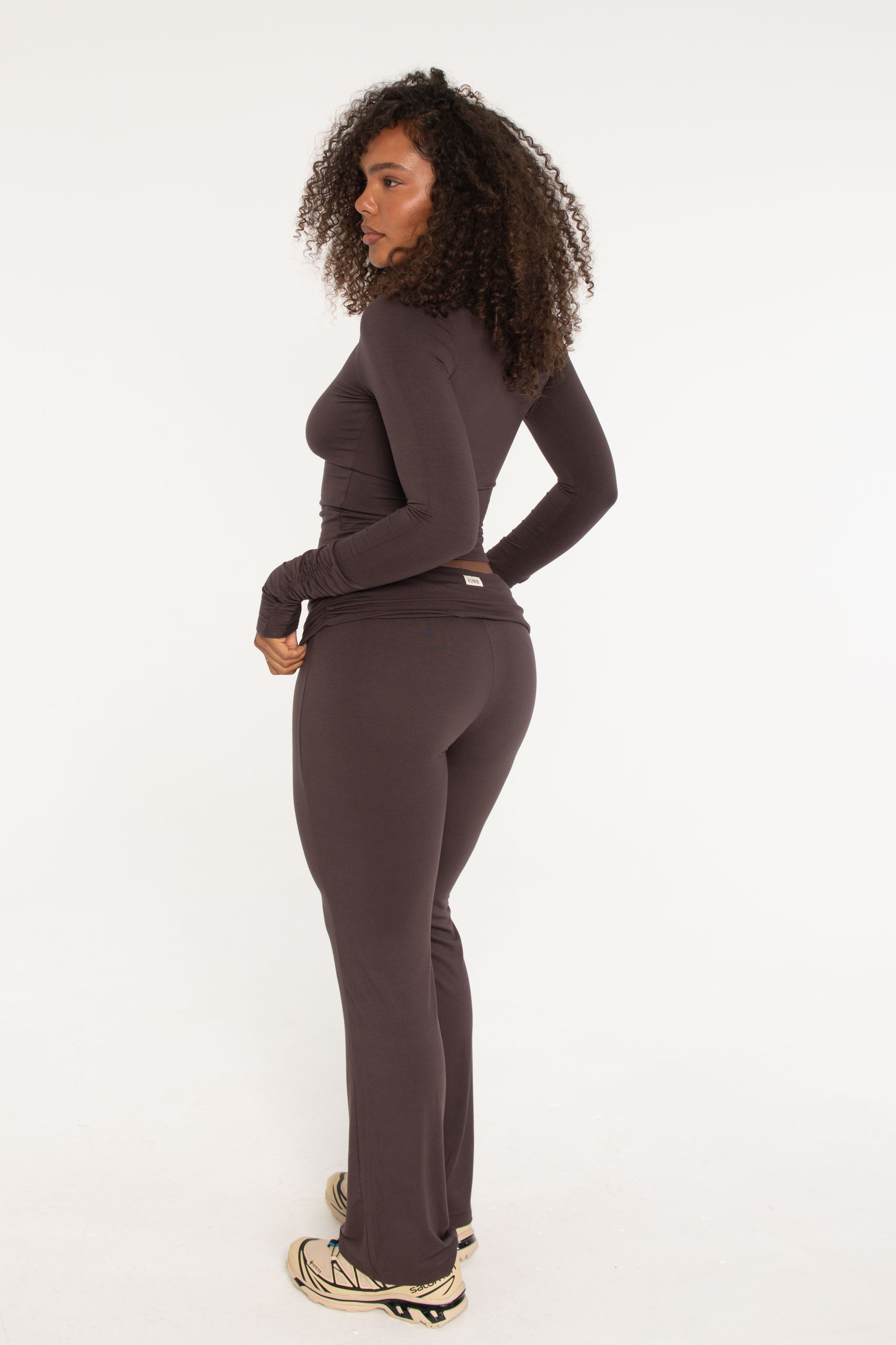 Boat Neck Long Sleeve Espresso