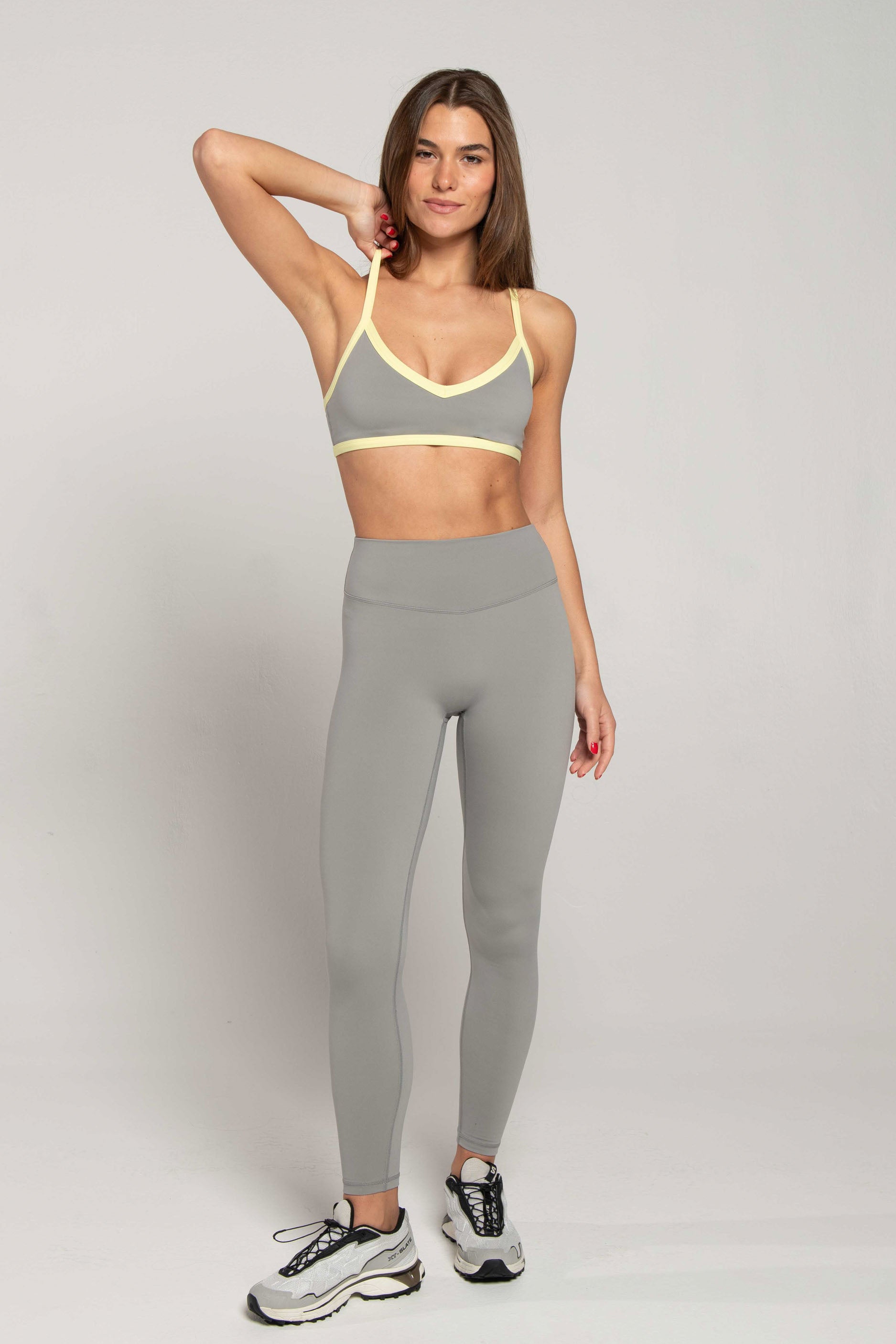 V Neck Bra Slate/Lemon
