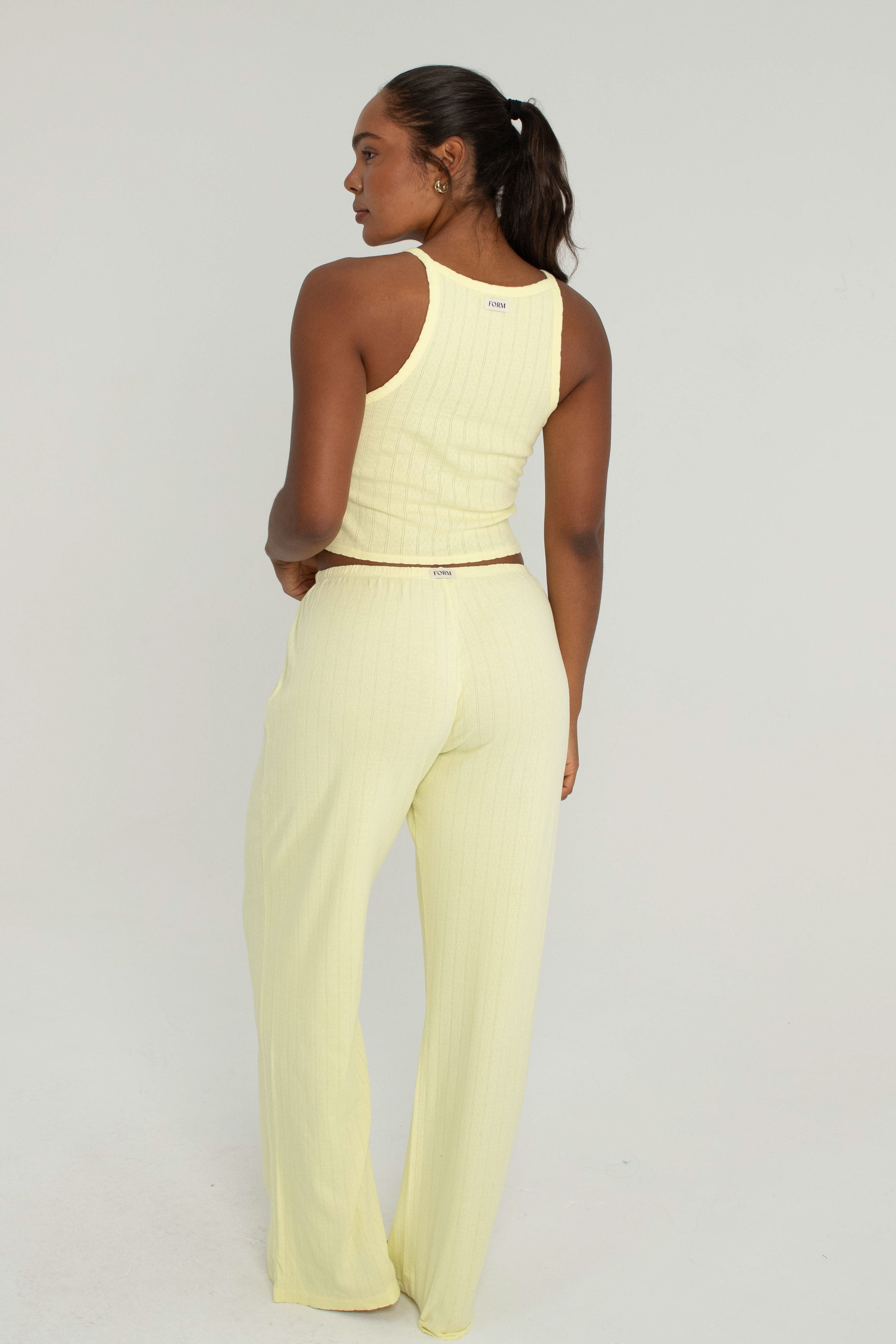 Pointelle Scoop Tank Butter Yellow