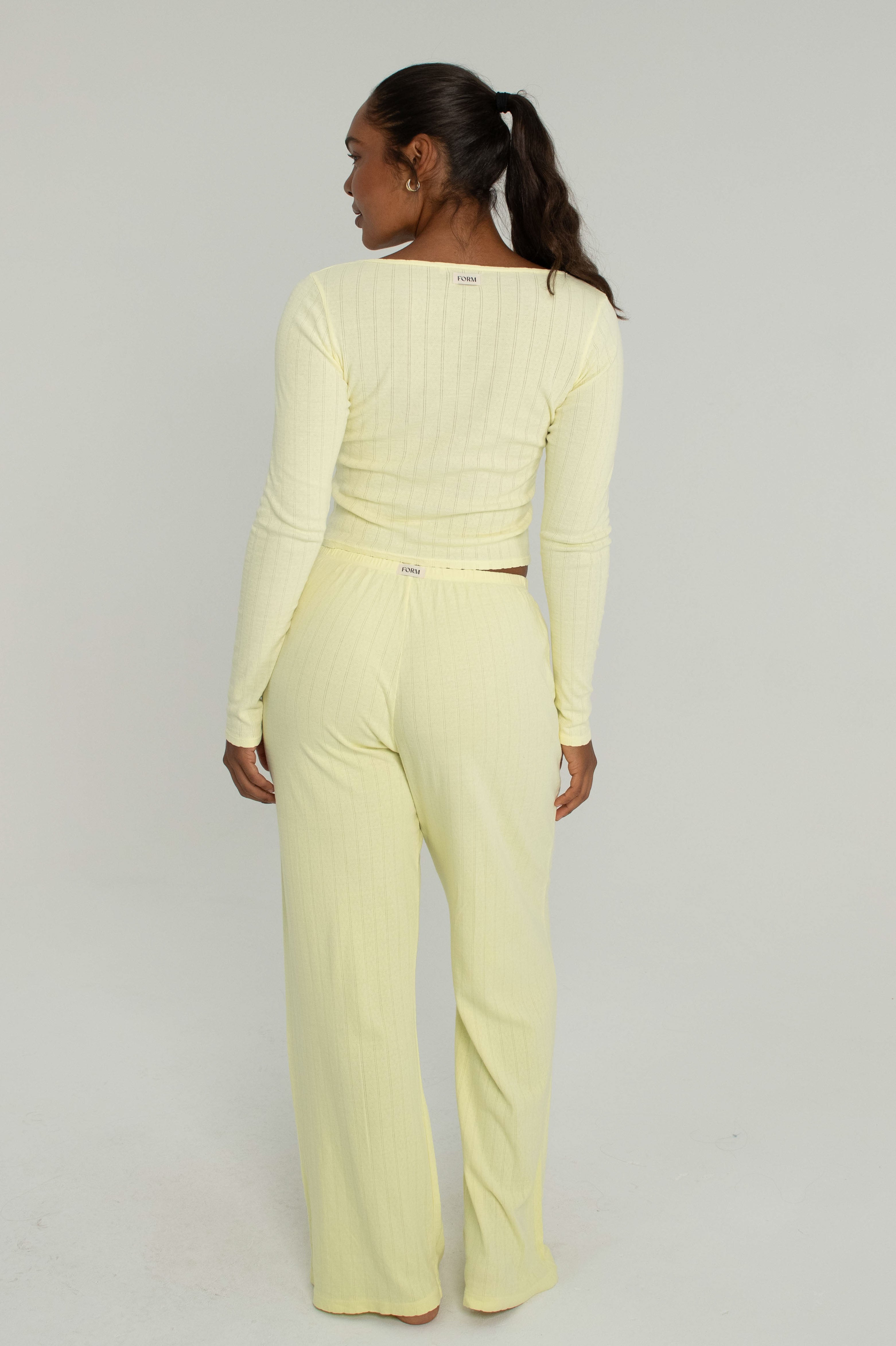 Pointelle Long Sleeve Butter Yellow