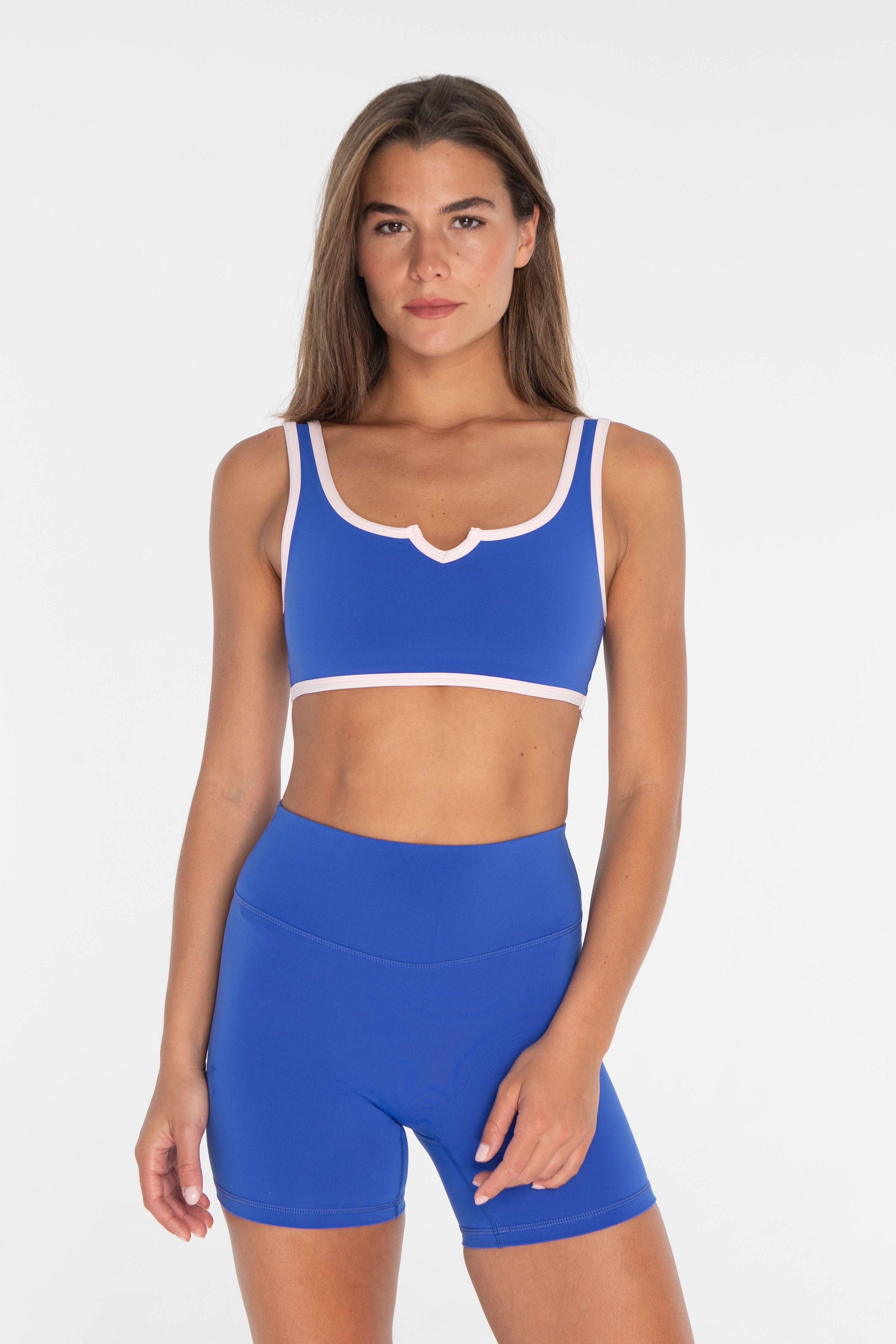 V Scoop Bra Cobalt/Pink