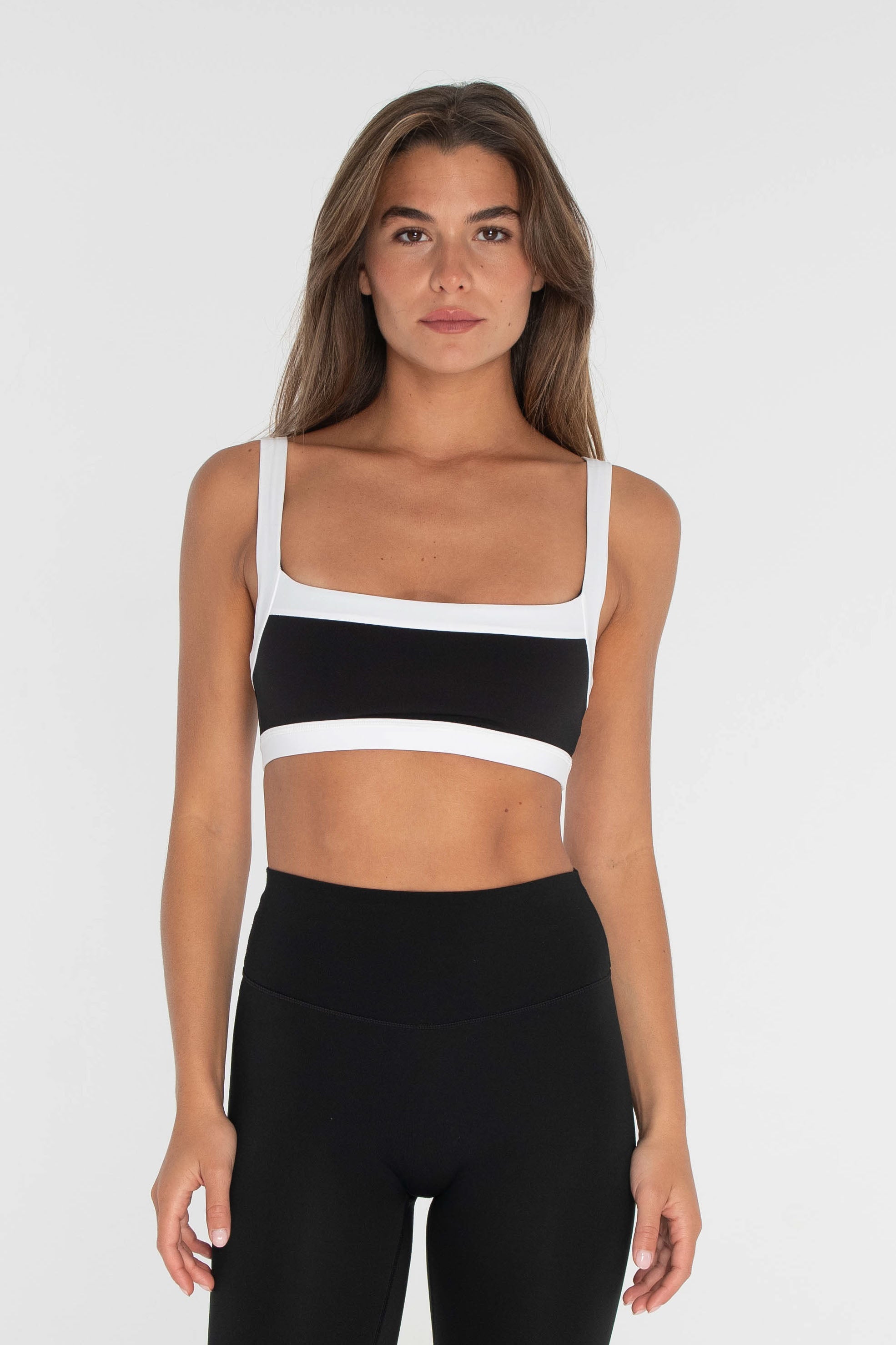 Straight Neck Bra Black/White