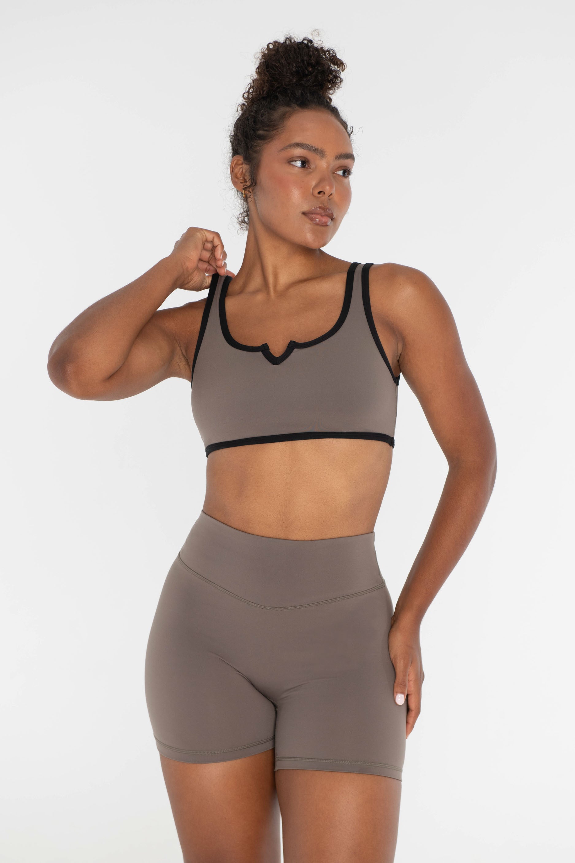 V Scoop Bra Walnut/Black