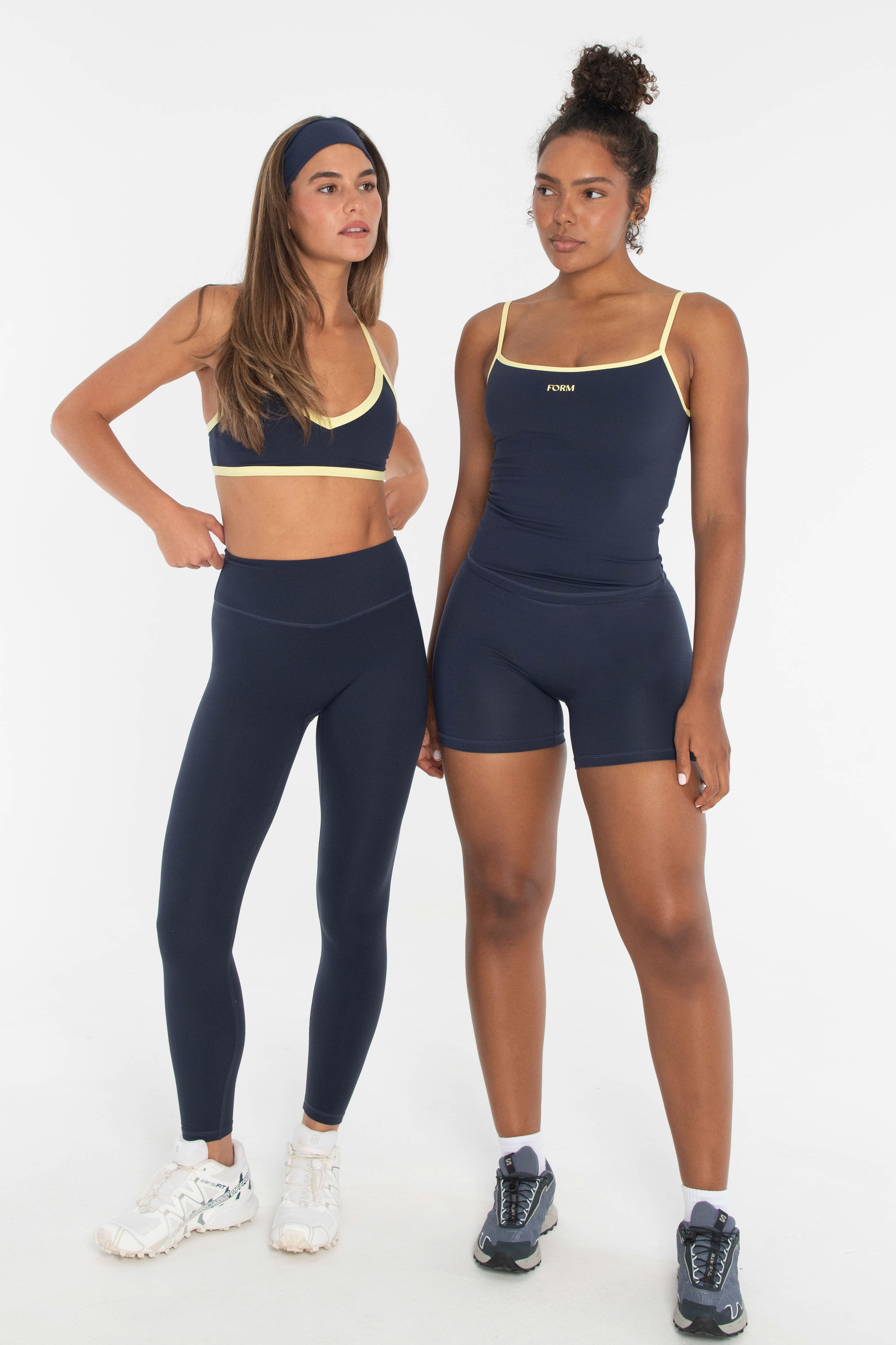 V Neck Bra Navy/Lemon