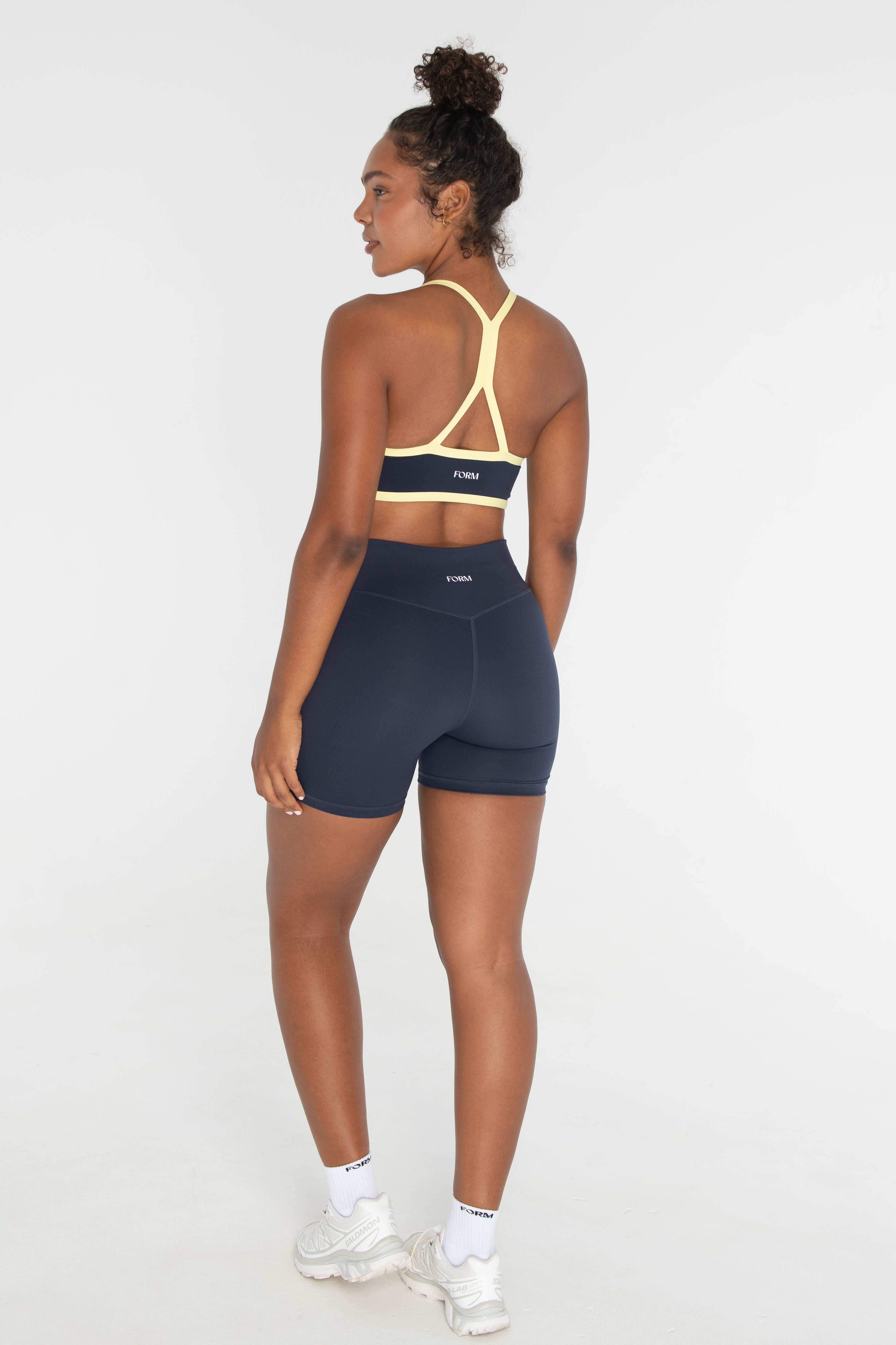 V Neck Bra Navy/Lemon