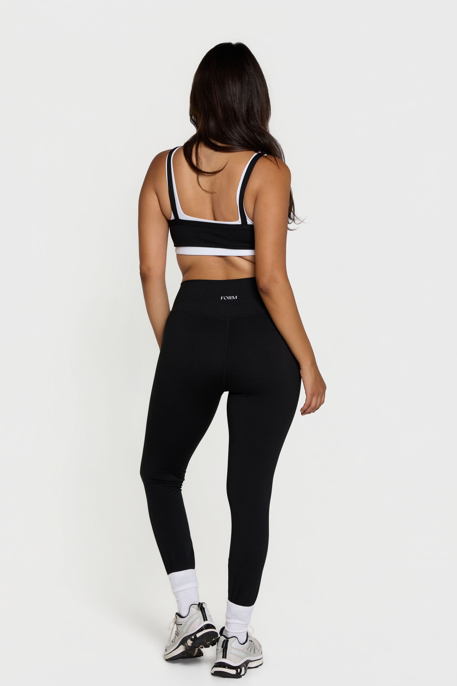 Scoop Layered Bra Black/White