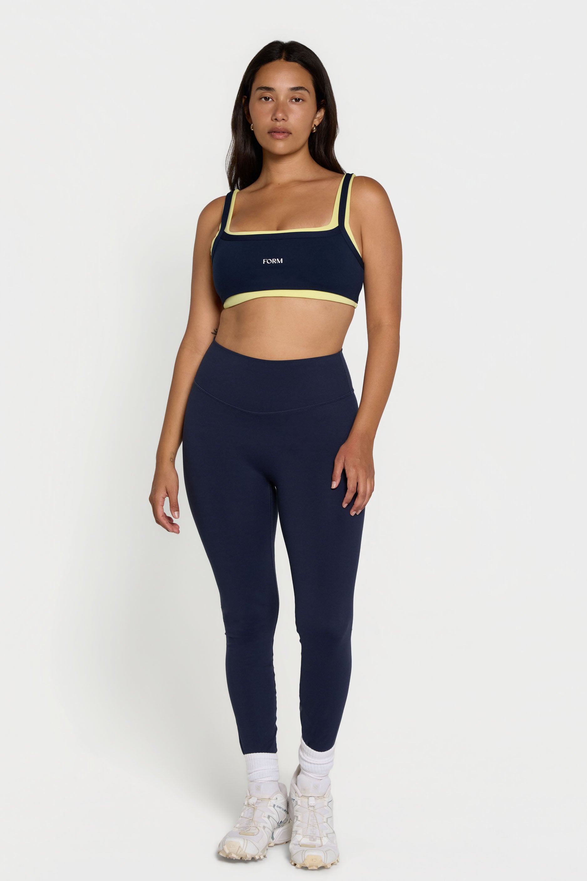 Scoop Layered Bra Navy/Lemon