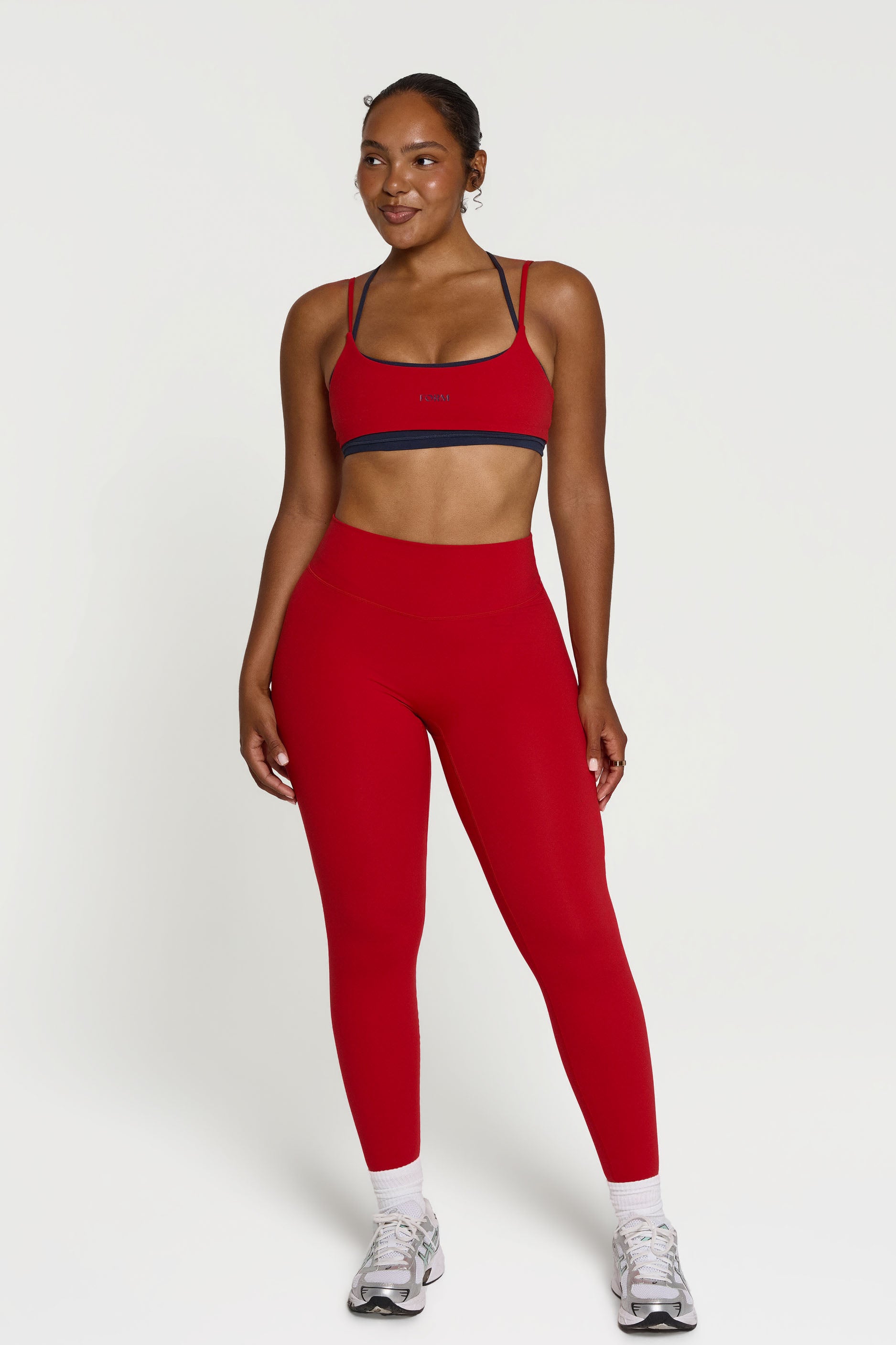 Criss Cross Layered Bra Cherry/Navy