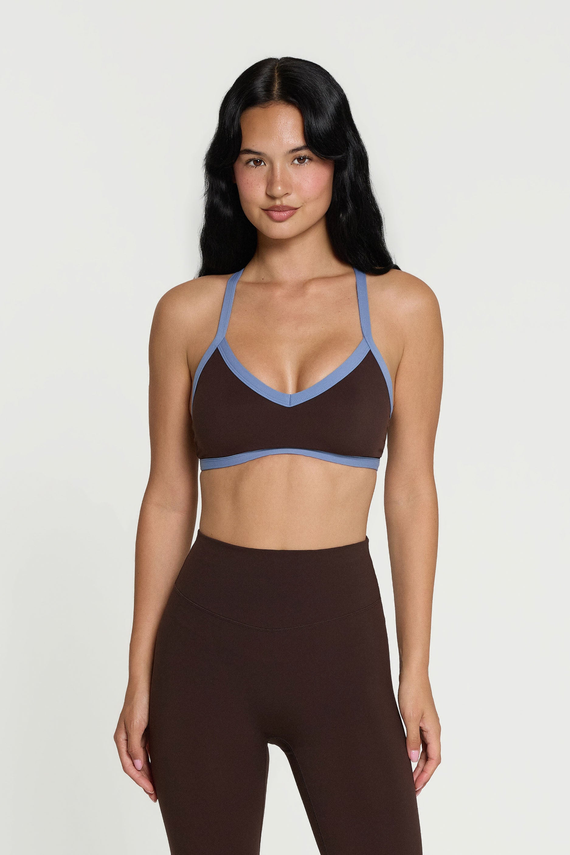 V Neck Bra Espresso/Glacier