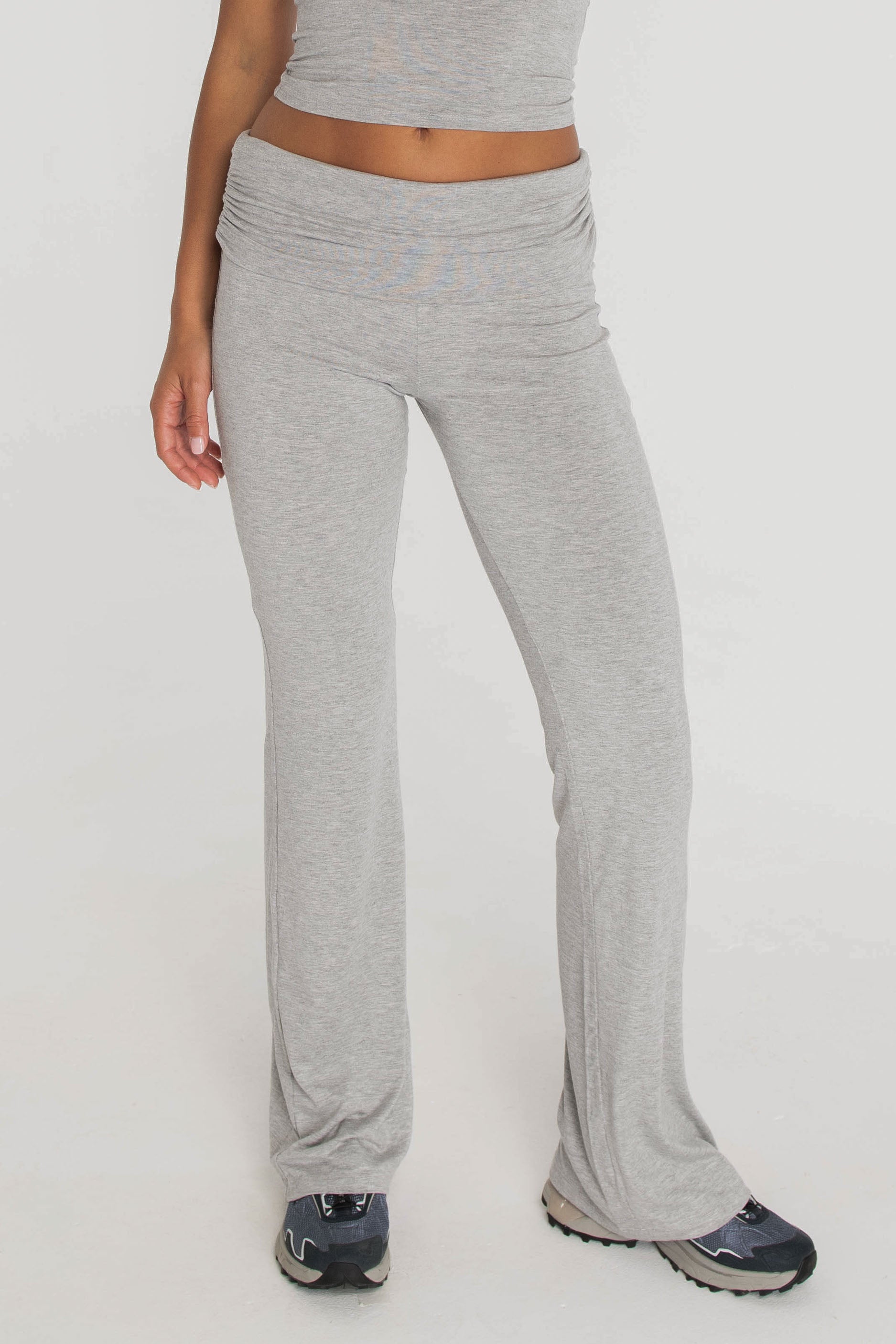Fold Over Pants Heather Grey