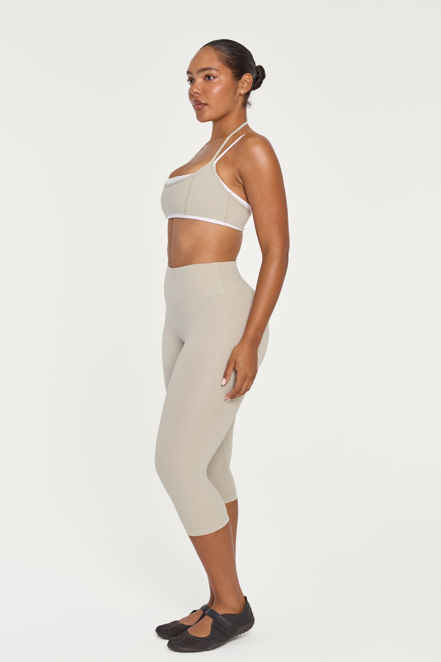 Halter Layered Bra Cottage/White
