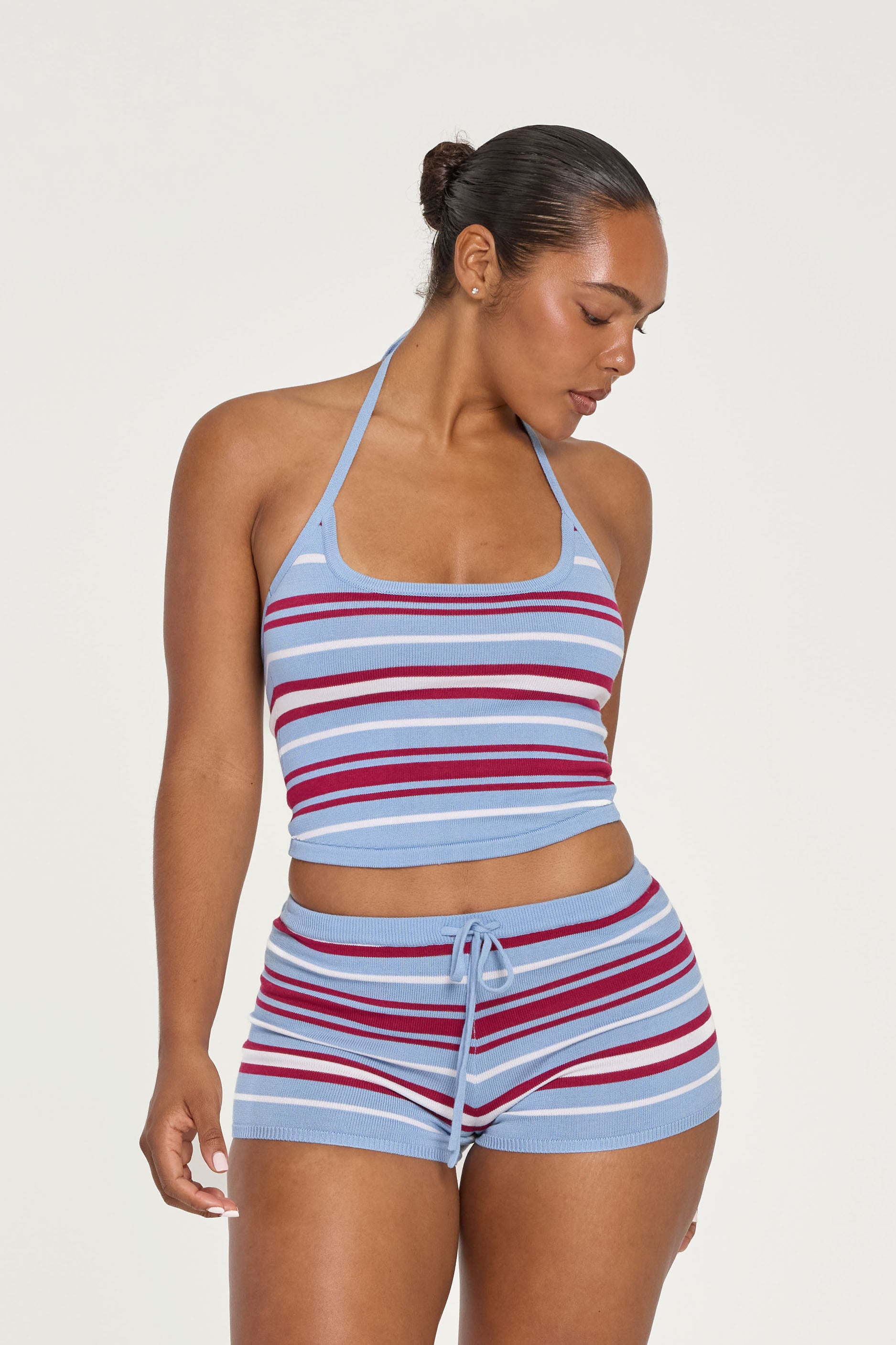 Knit Halter Tank Stripe