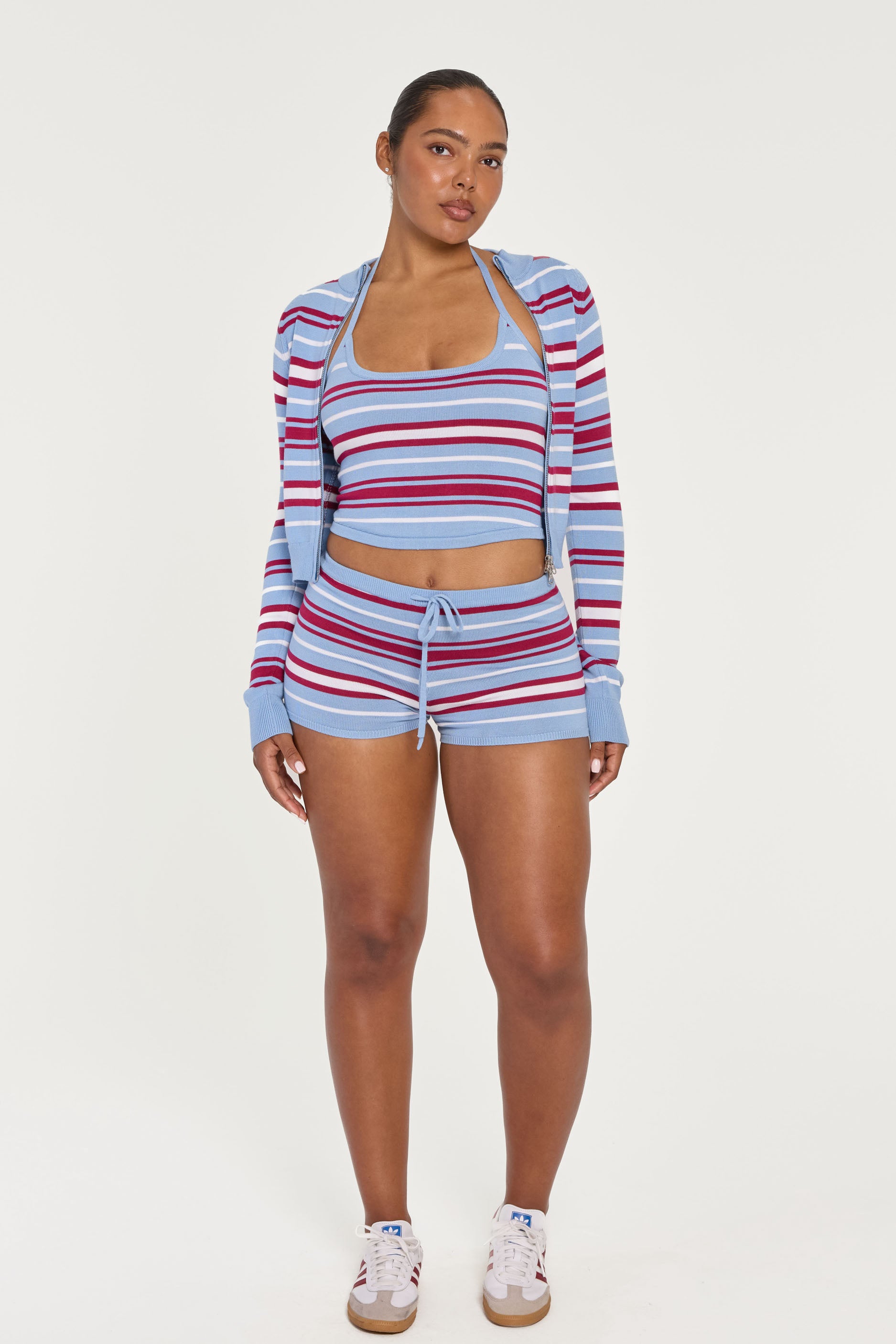 Knit Double Zip Stripe