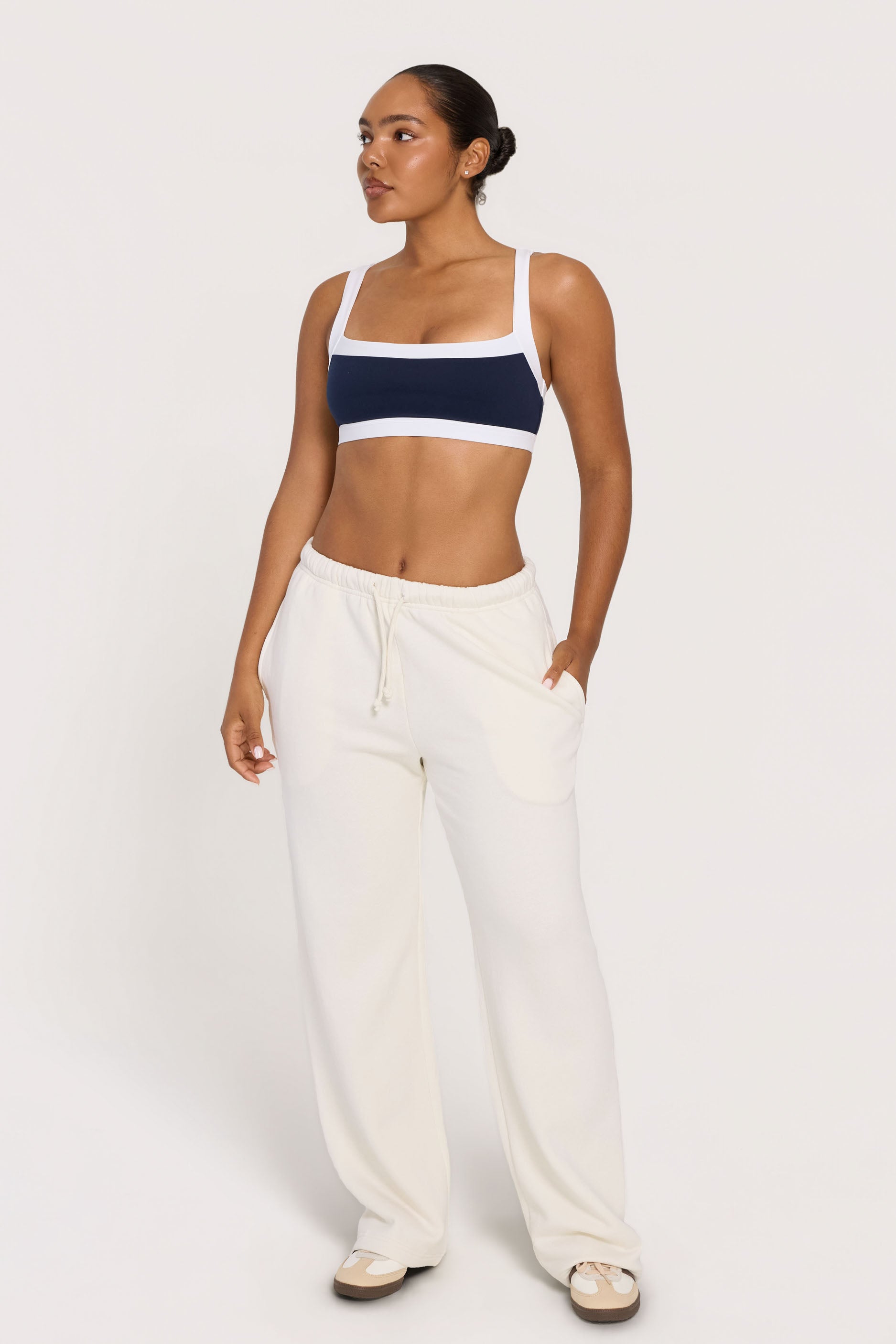 Straight Leg Sweatpants Cream