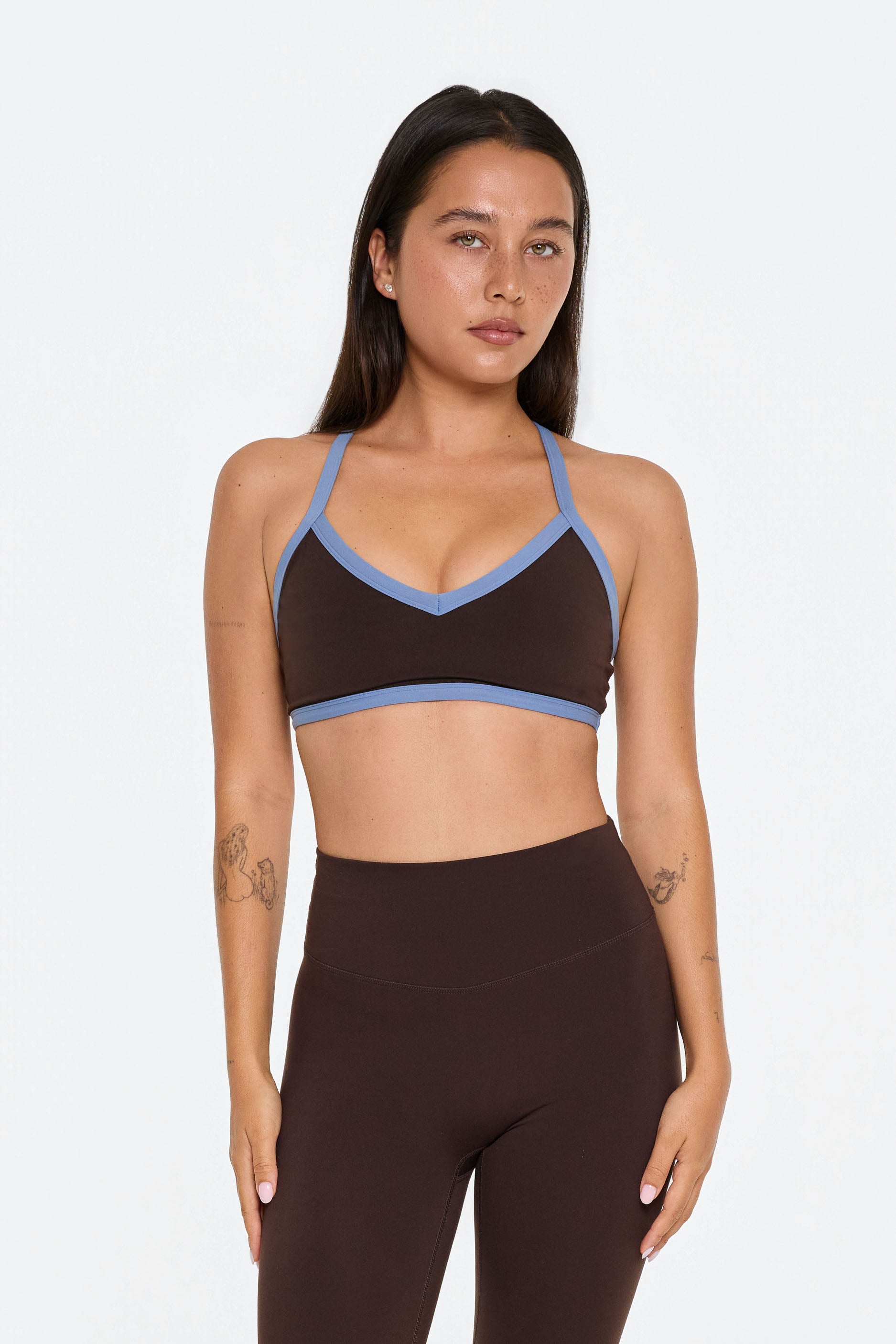 V Neck Bra Espresso/Glacier