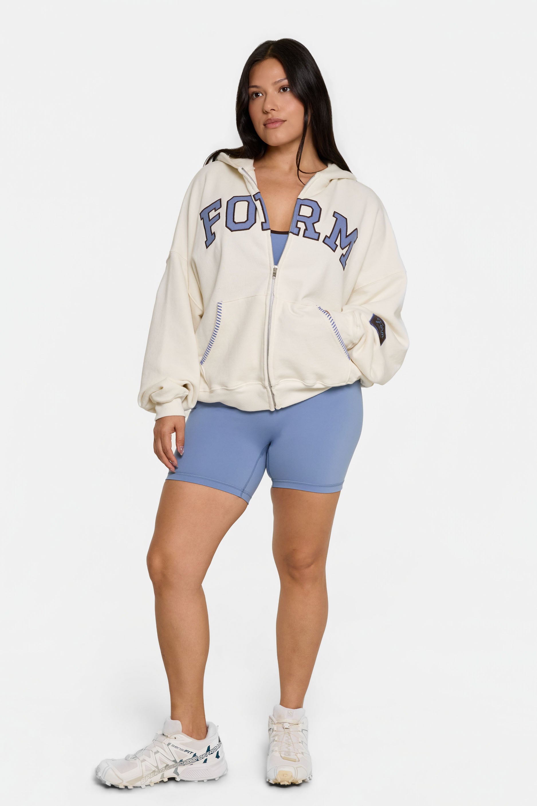 uniFORM Zip Up Cream/Blue