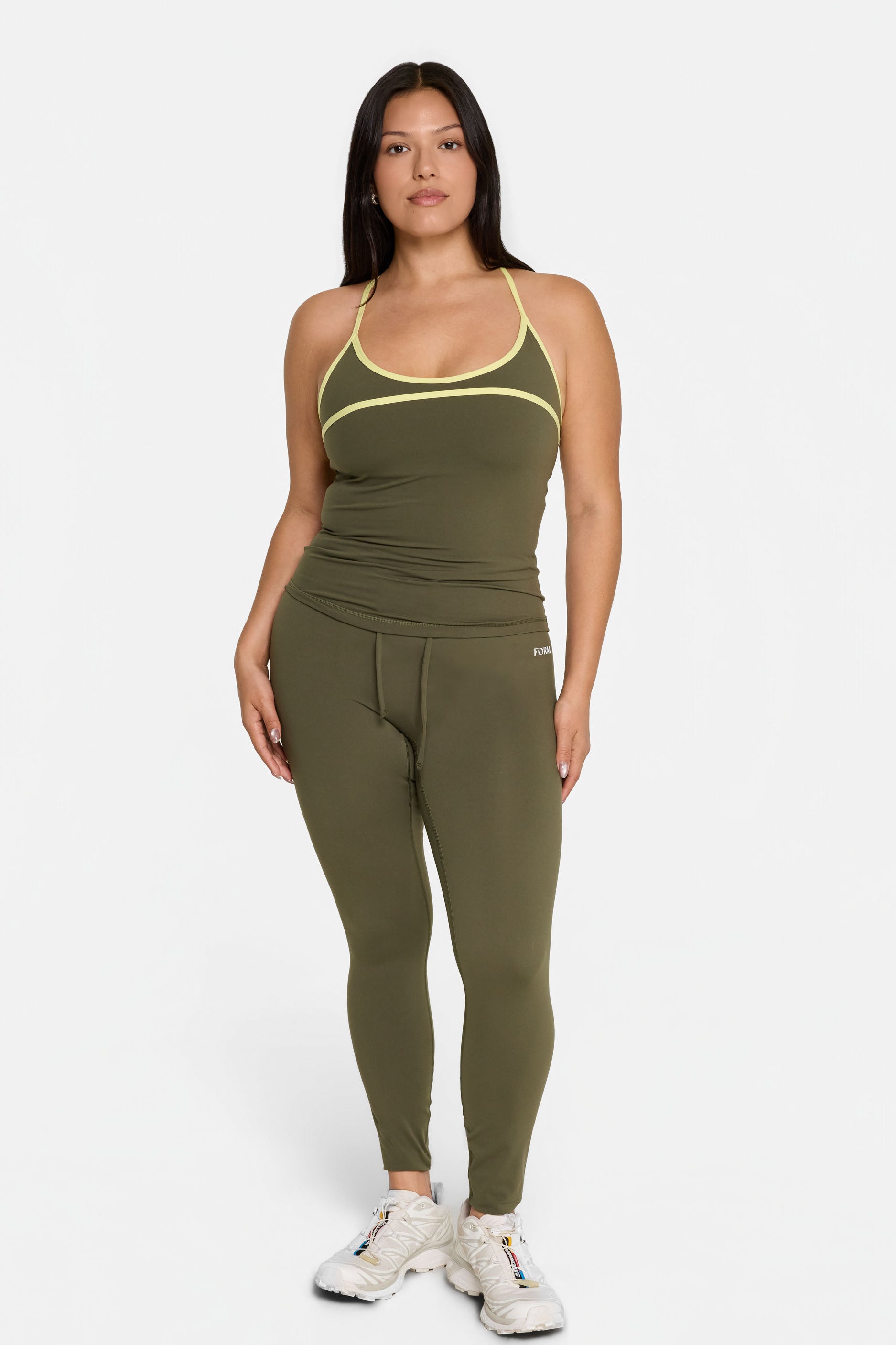 Scoop Contrast Cami Olive/Lemon