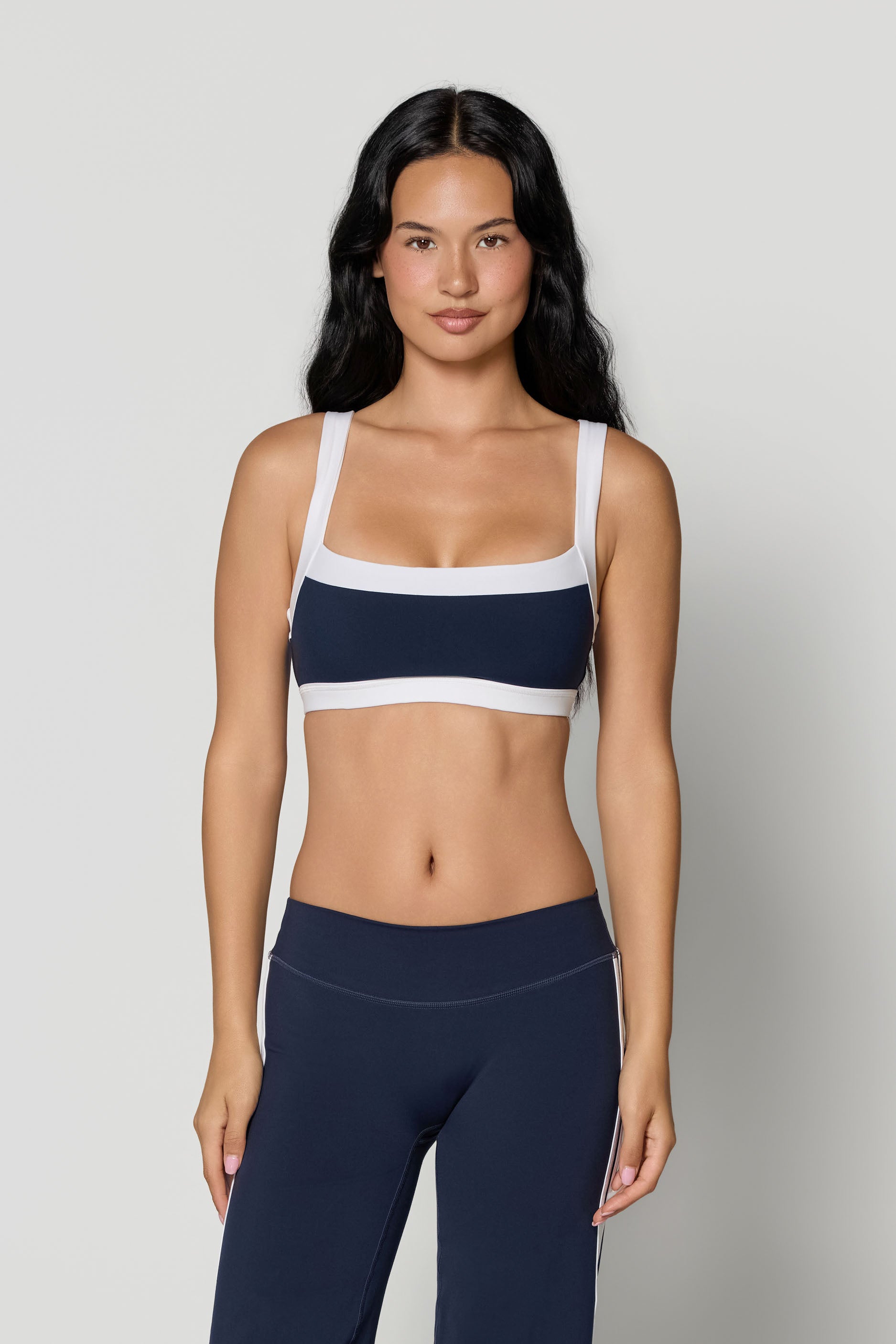 Straight Neck Bra Navy/White