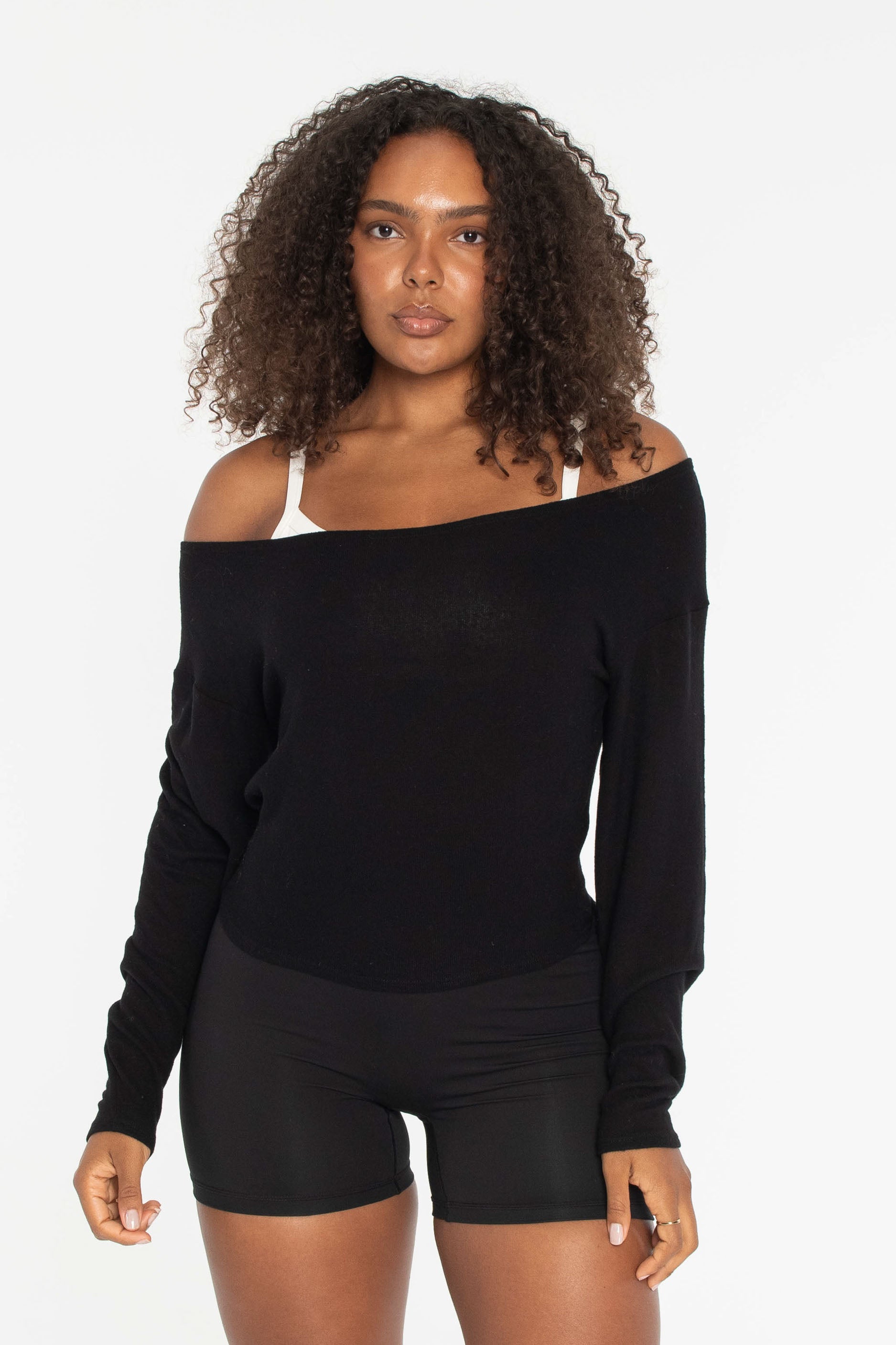 Off Shoulder Sweater Black