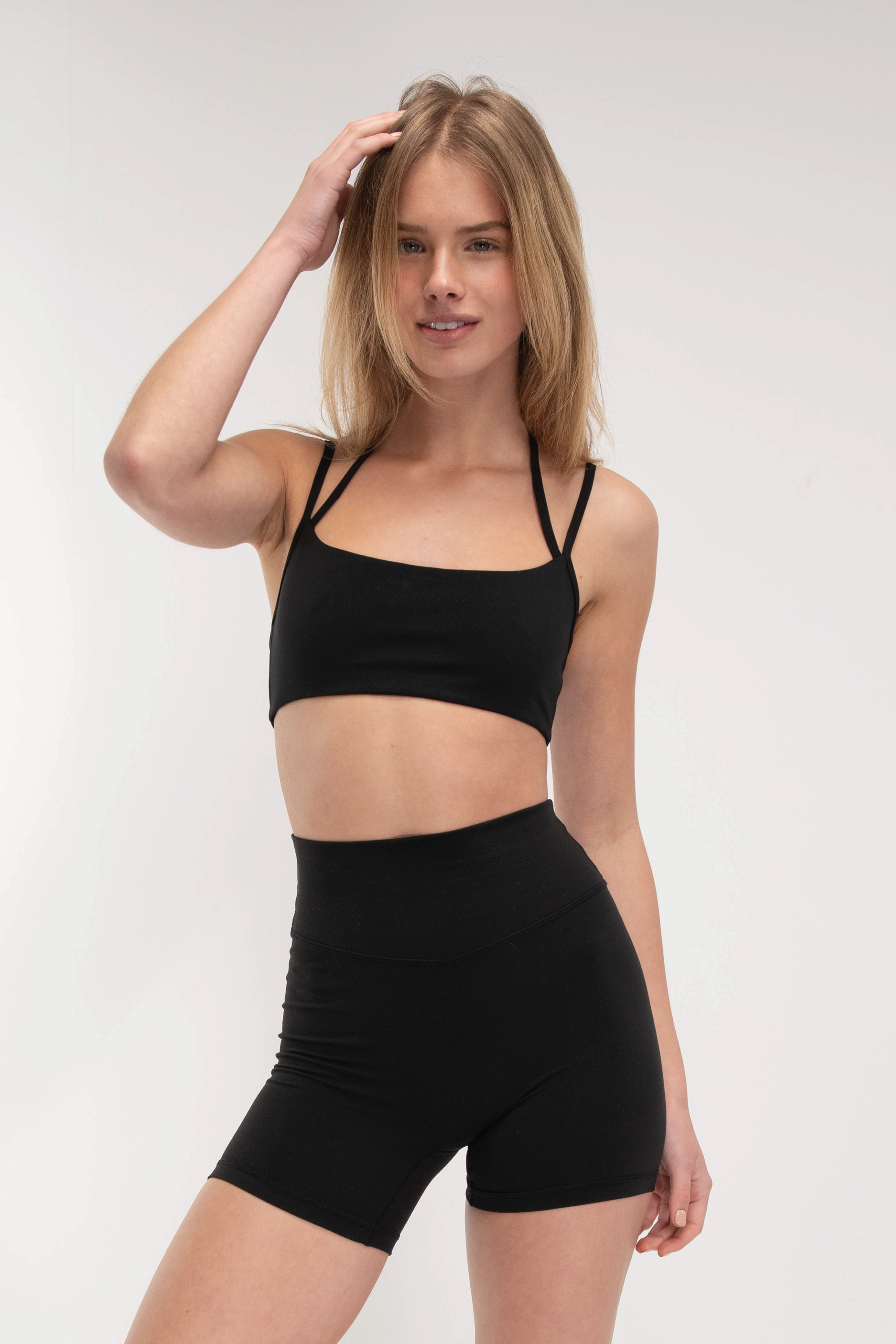 Double Strap Bra Black