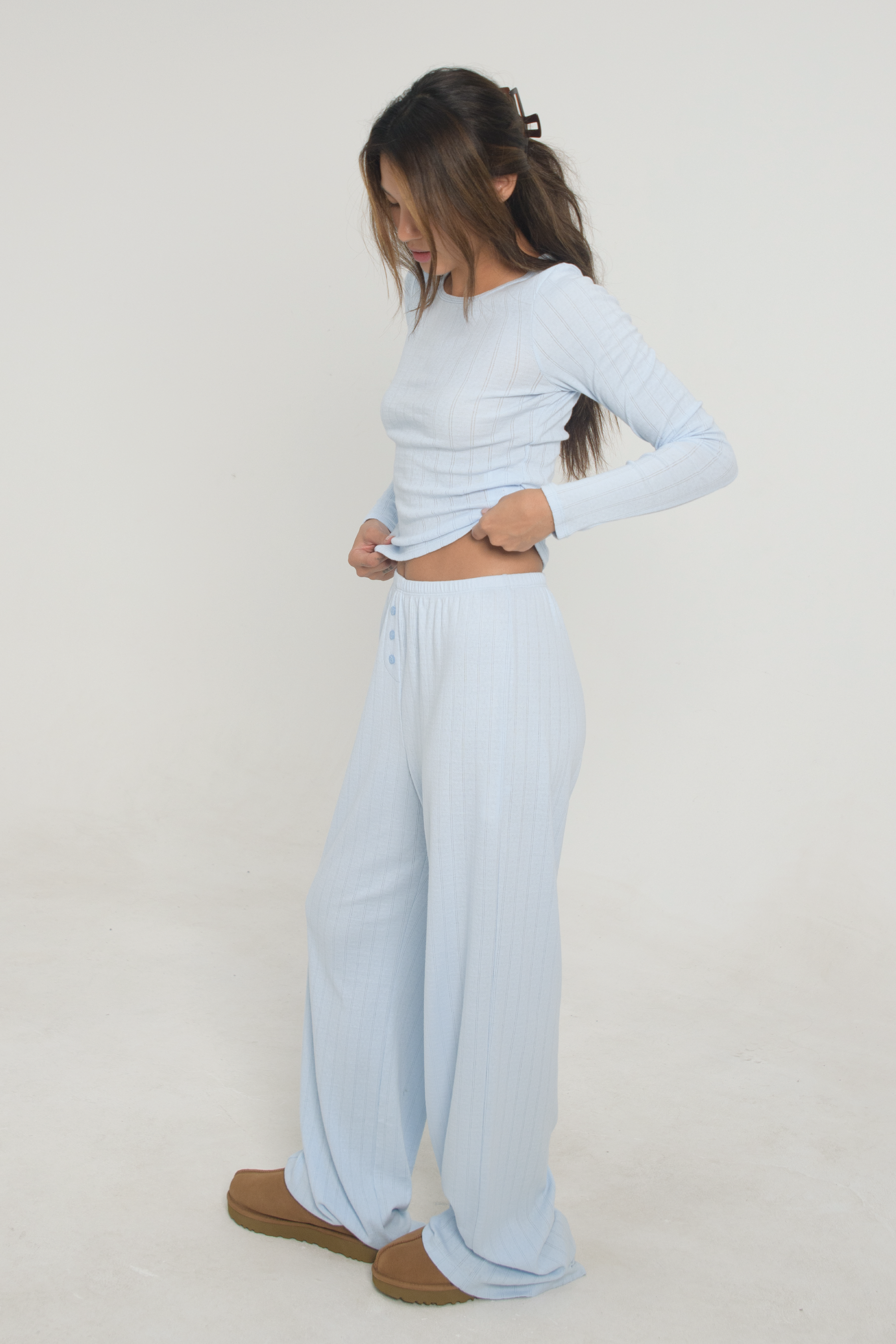Petite Pointelle Pants Baby Blue