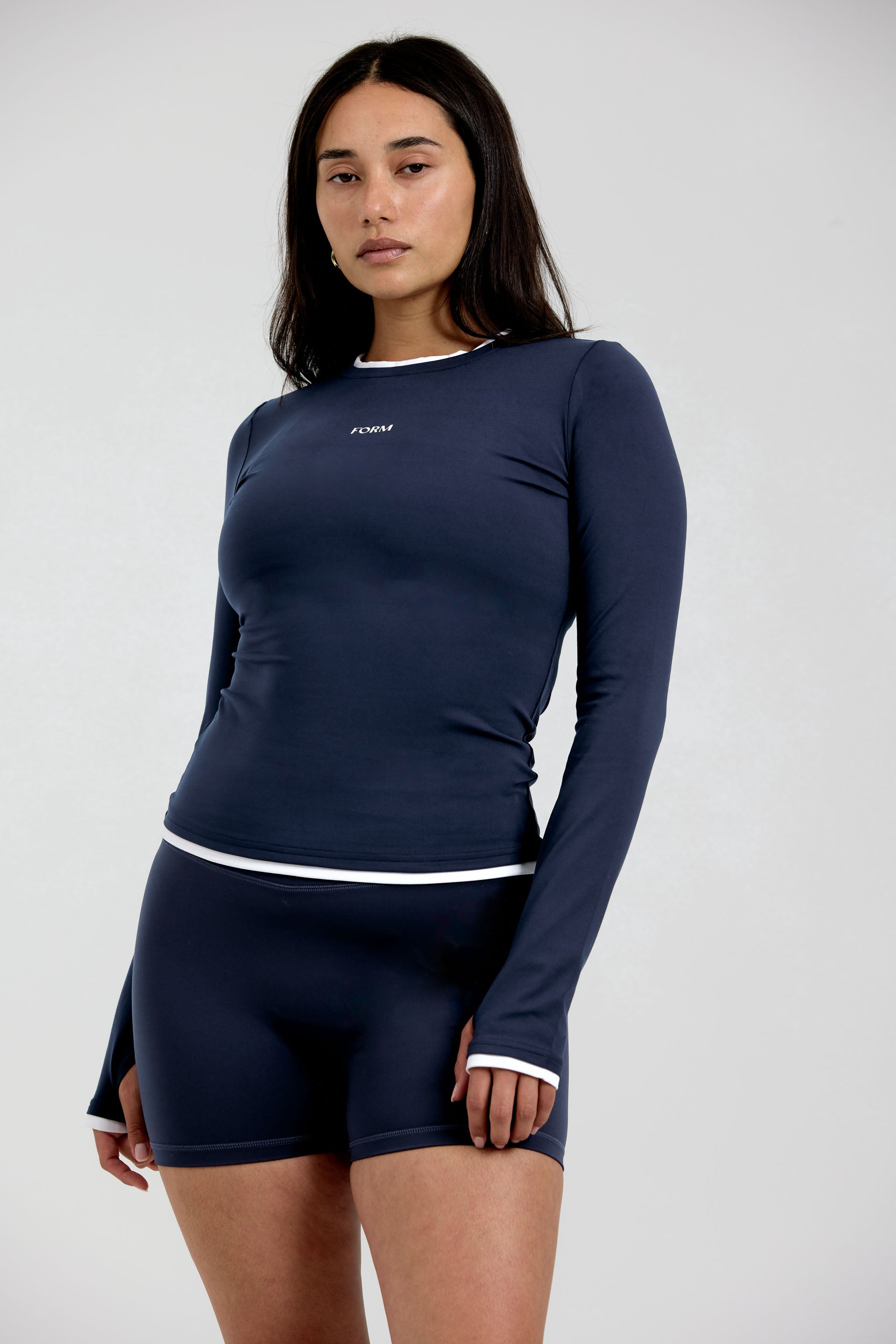 Layered Long Sleeve   Navy
