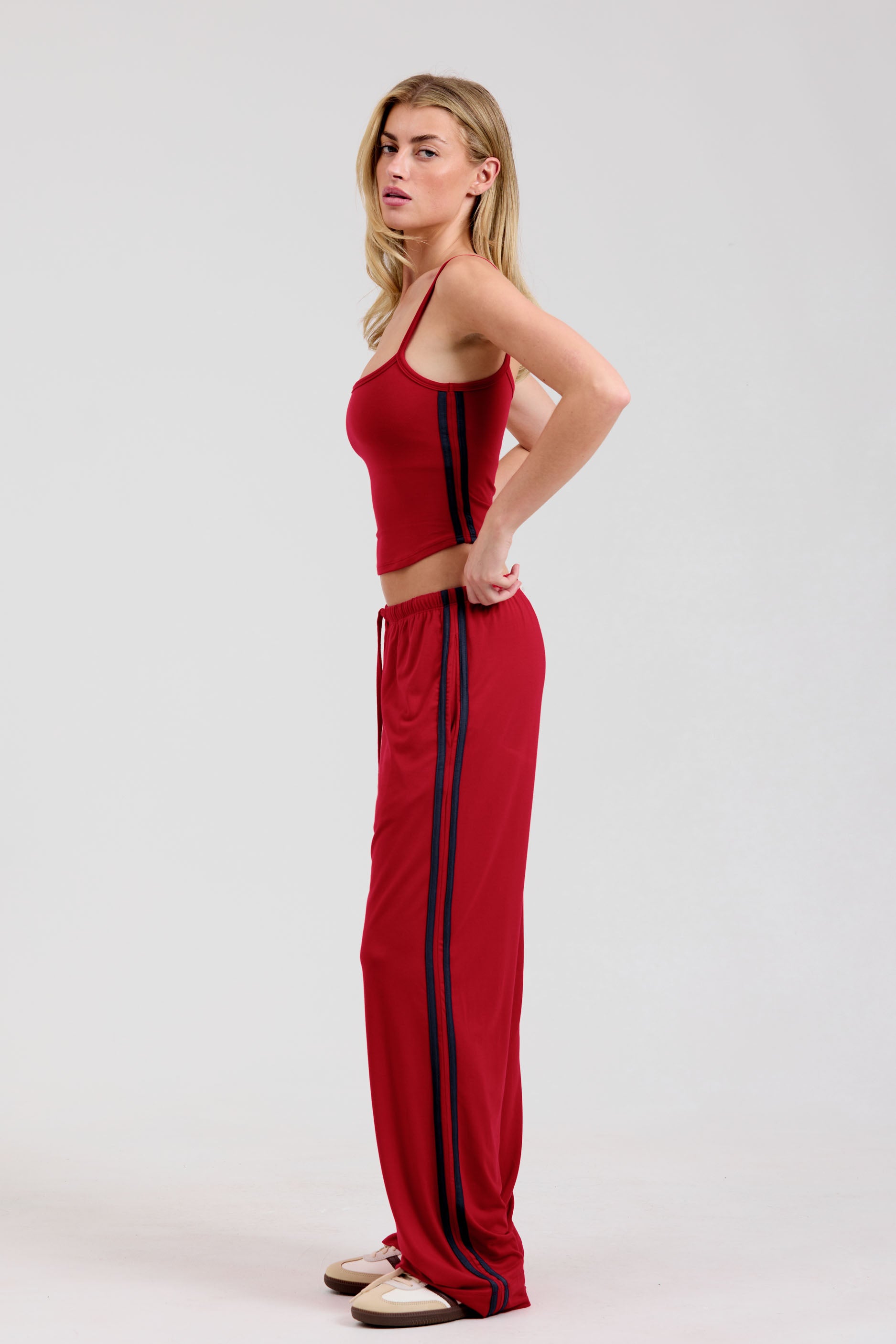 Stripe Lounge Pants   Cherry/Navy

