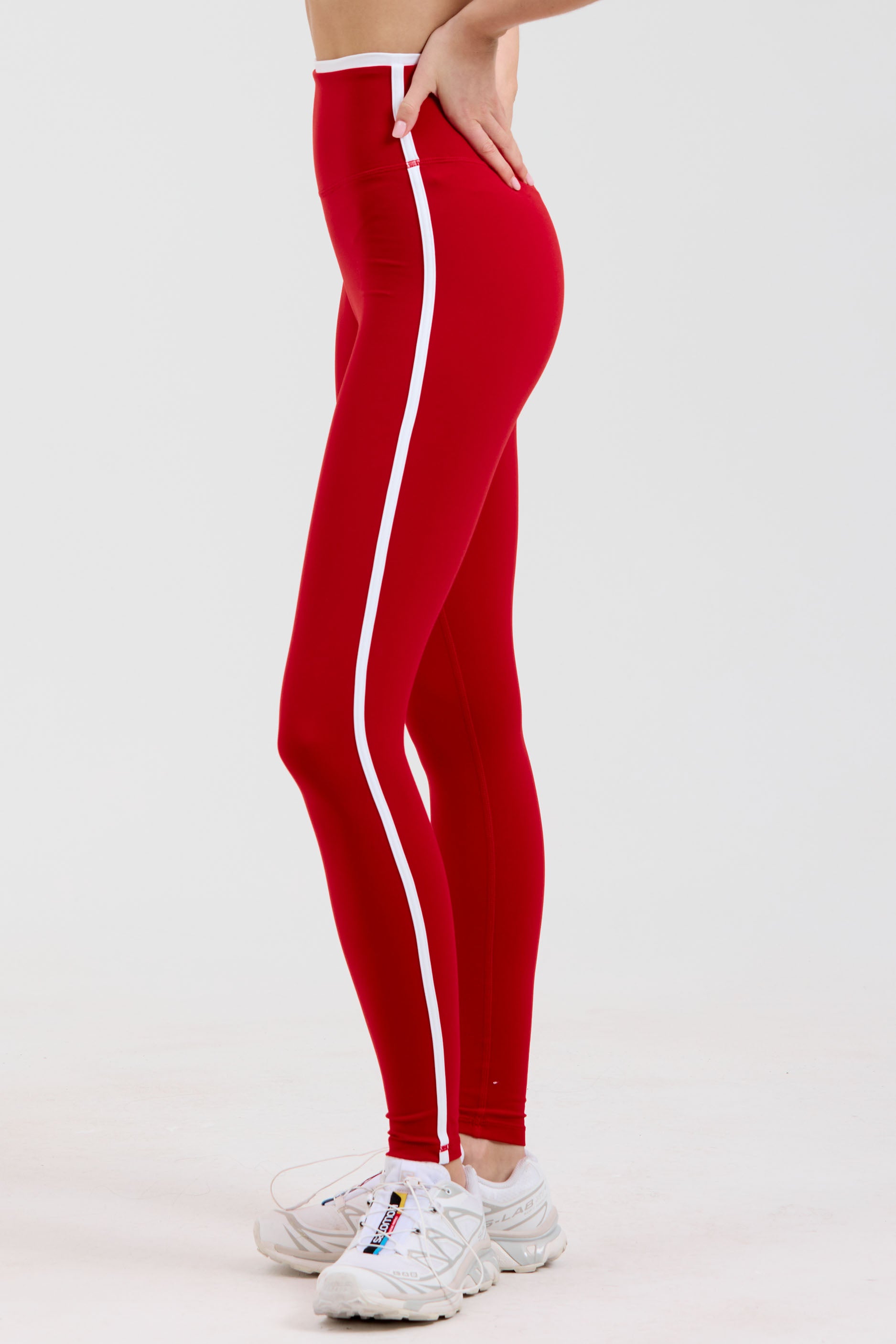 Layered Leggings   Cherry/White
