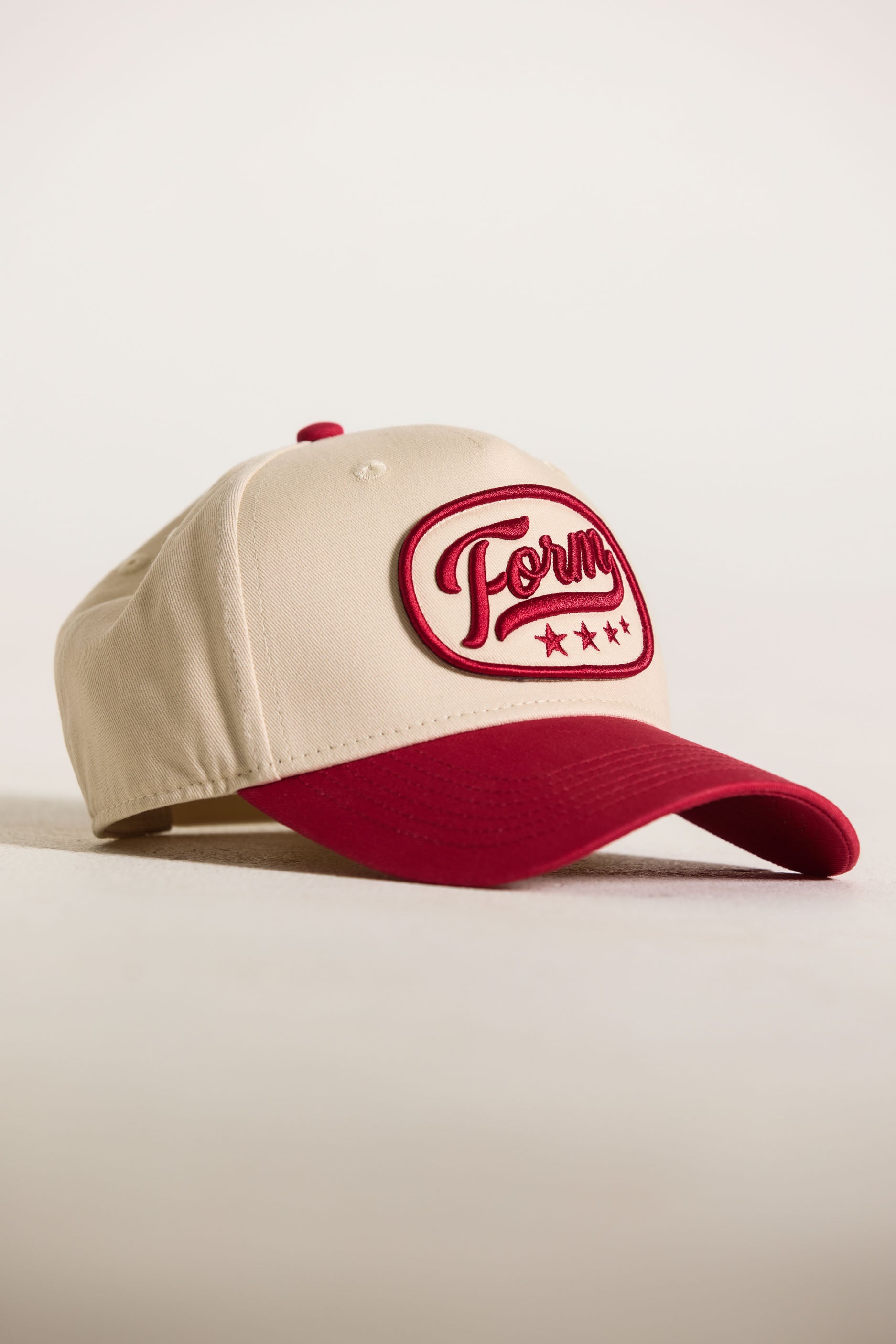 FORM Patch Trucker Hat   White/Cherry
