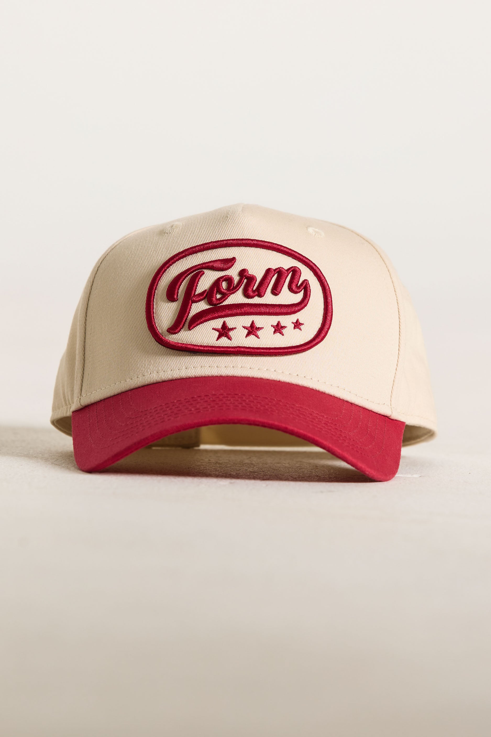 FORM Patch Trucker Hat   White/Cherry
