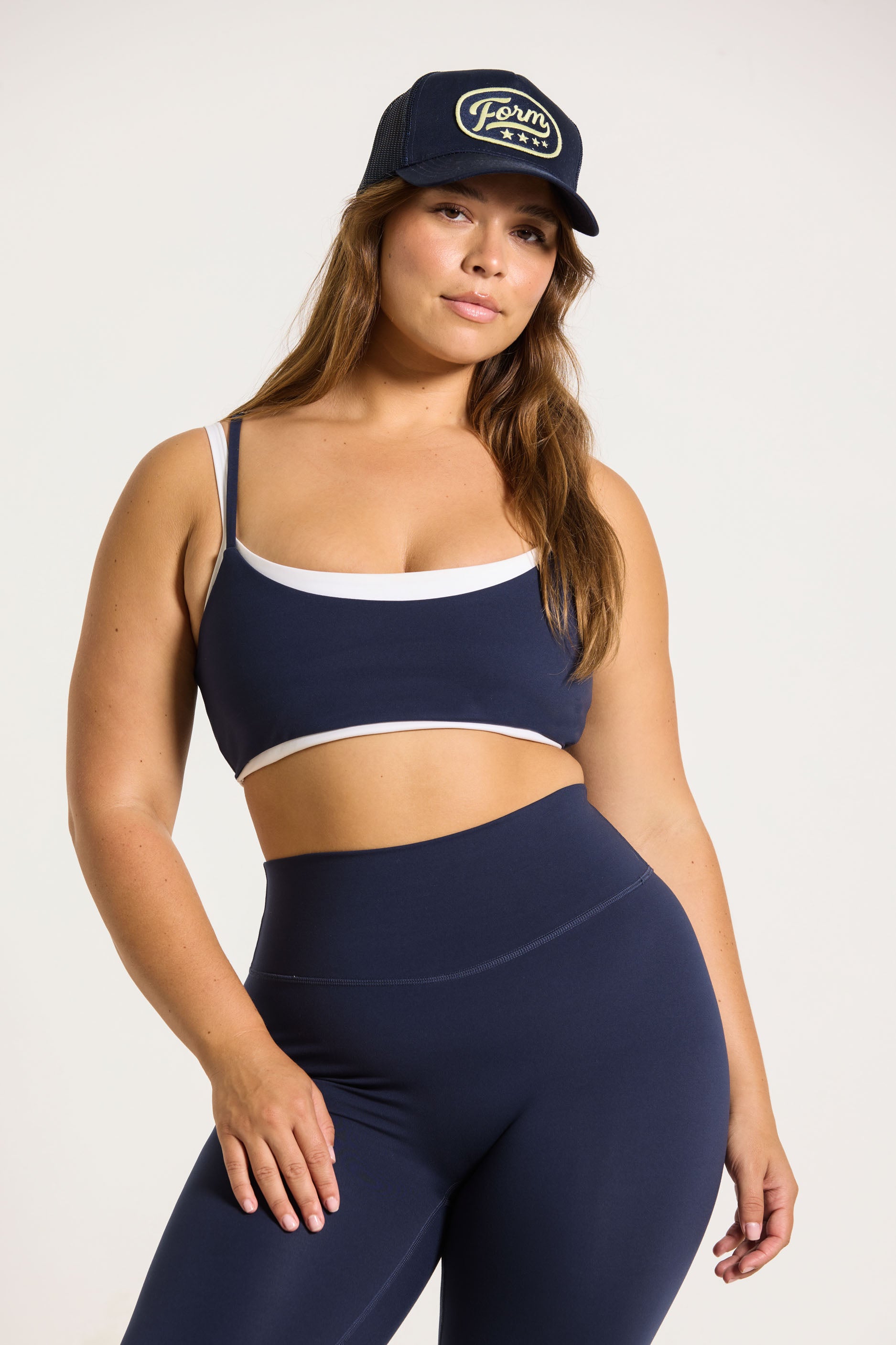 FORM Patch Trucker Hat   Navy/Lemon
