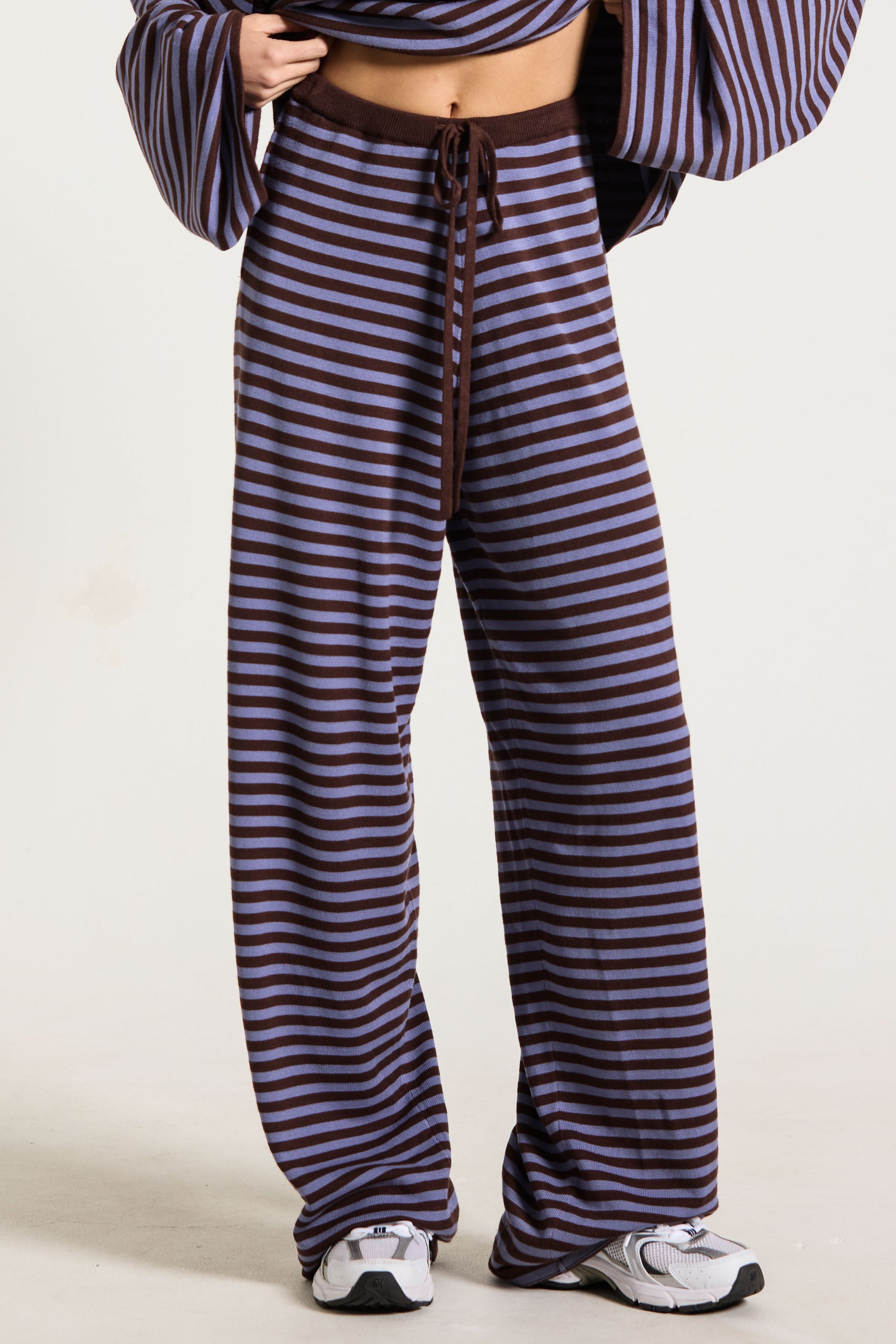 Knit Drawstring Pants   Glacier/Espresso
