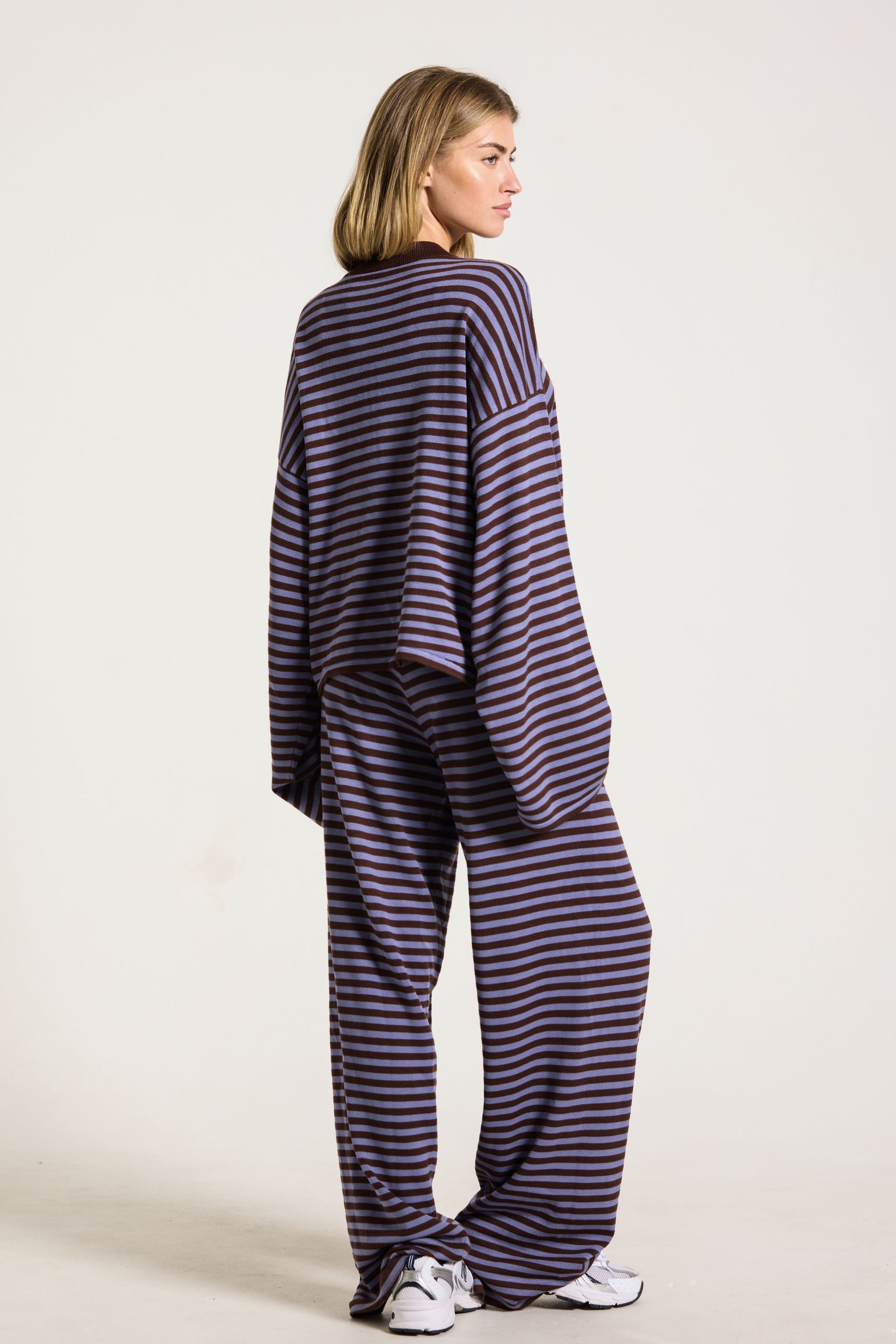 Knit Drawstring Pants   Glacier/Espresso
