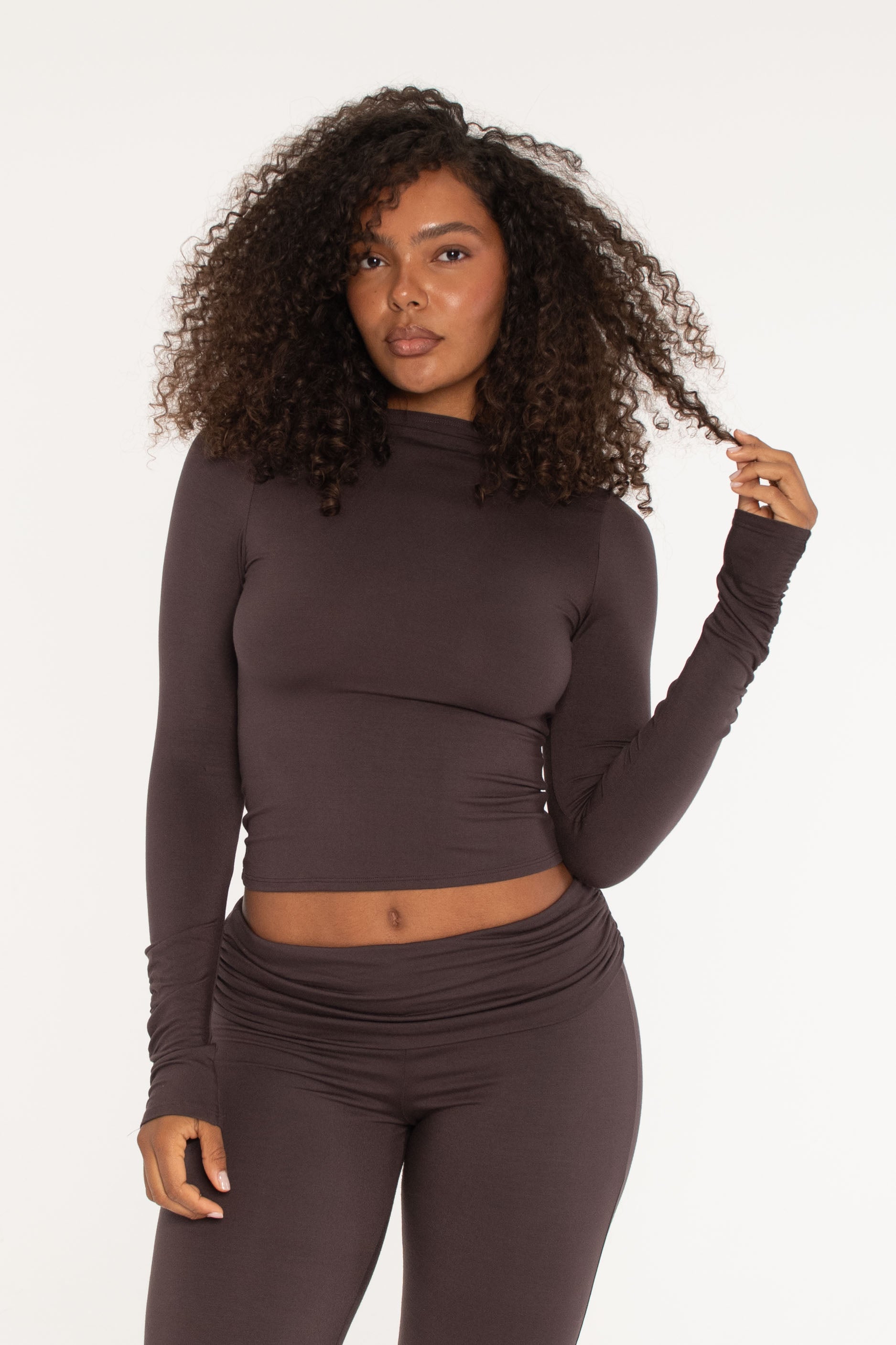 Boat Neck Long Sleeve   Espresso
