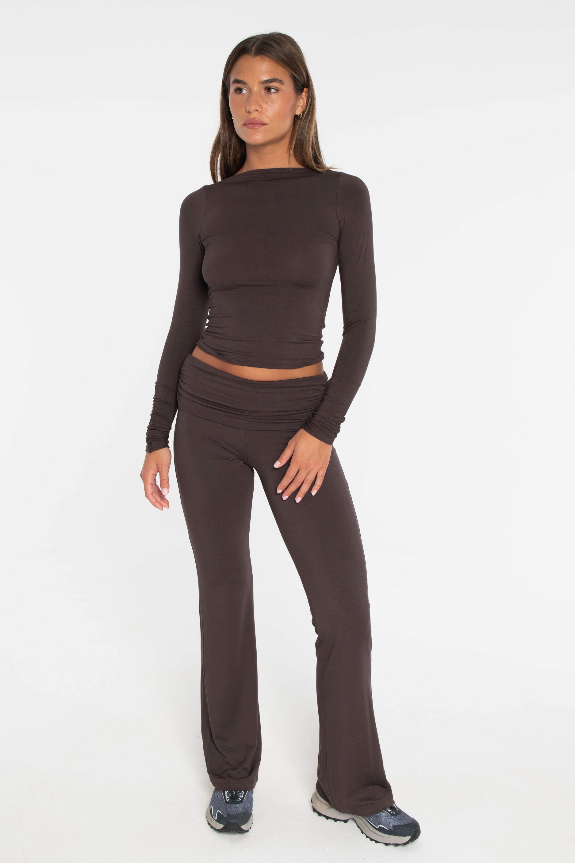 Boat Neck Long Sleeve   Espresso
