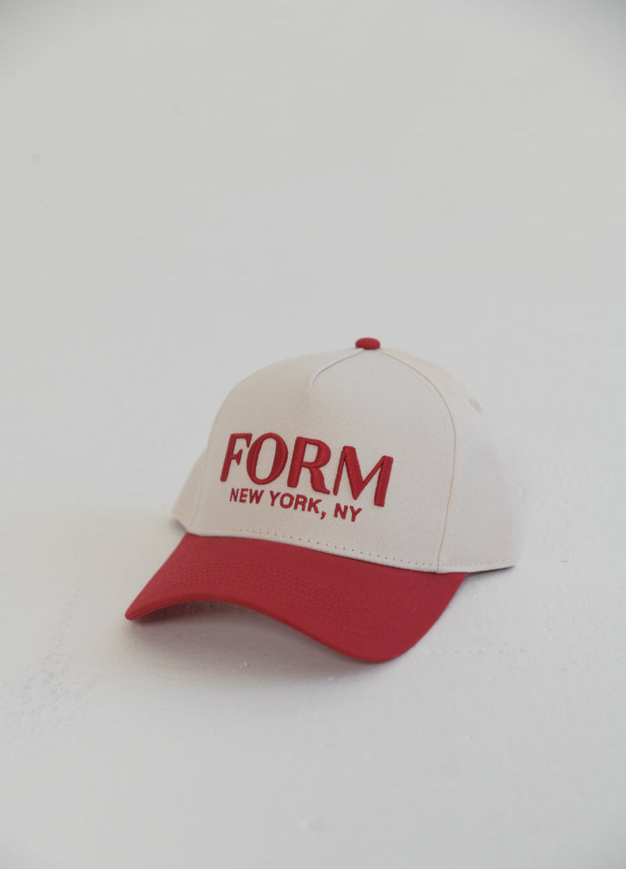 New York FORM Hat - Red/Cream