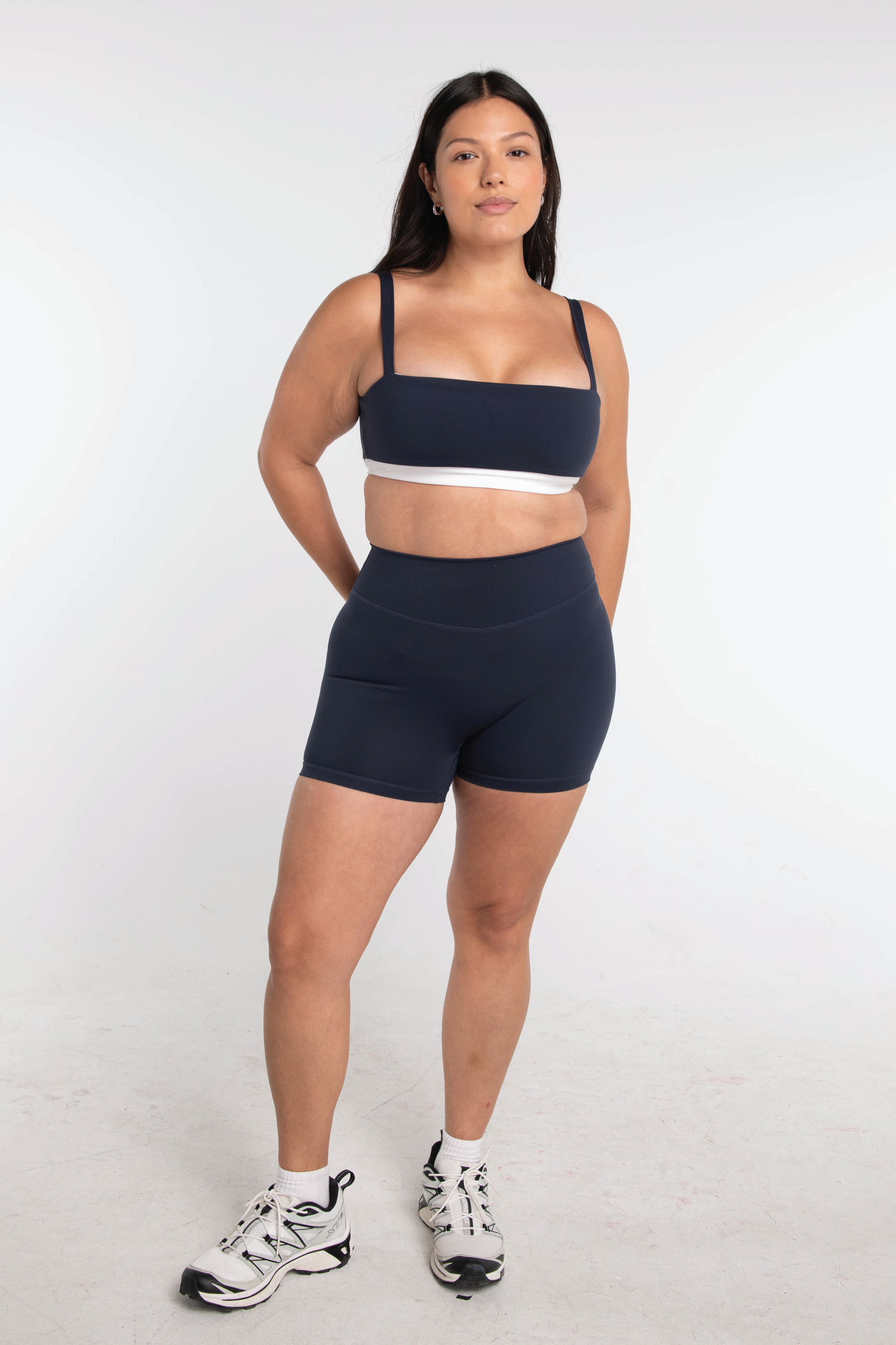 Fold Over Bra   Navy
