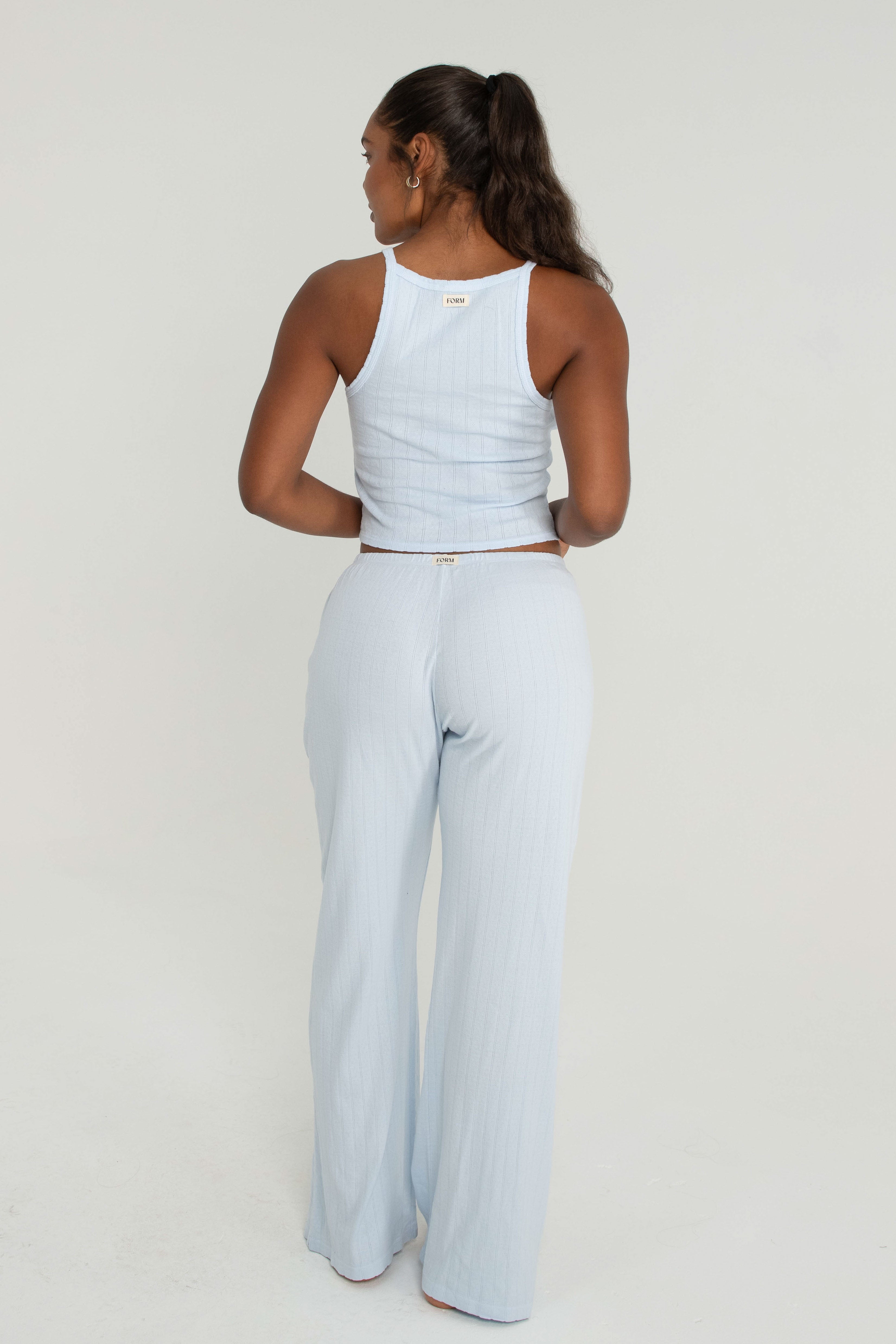 Pointelle Scoop Tank   Baby Blue
