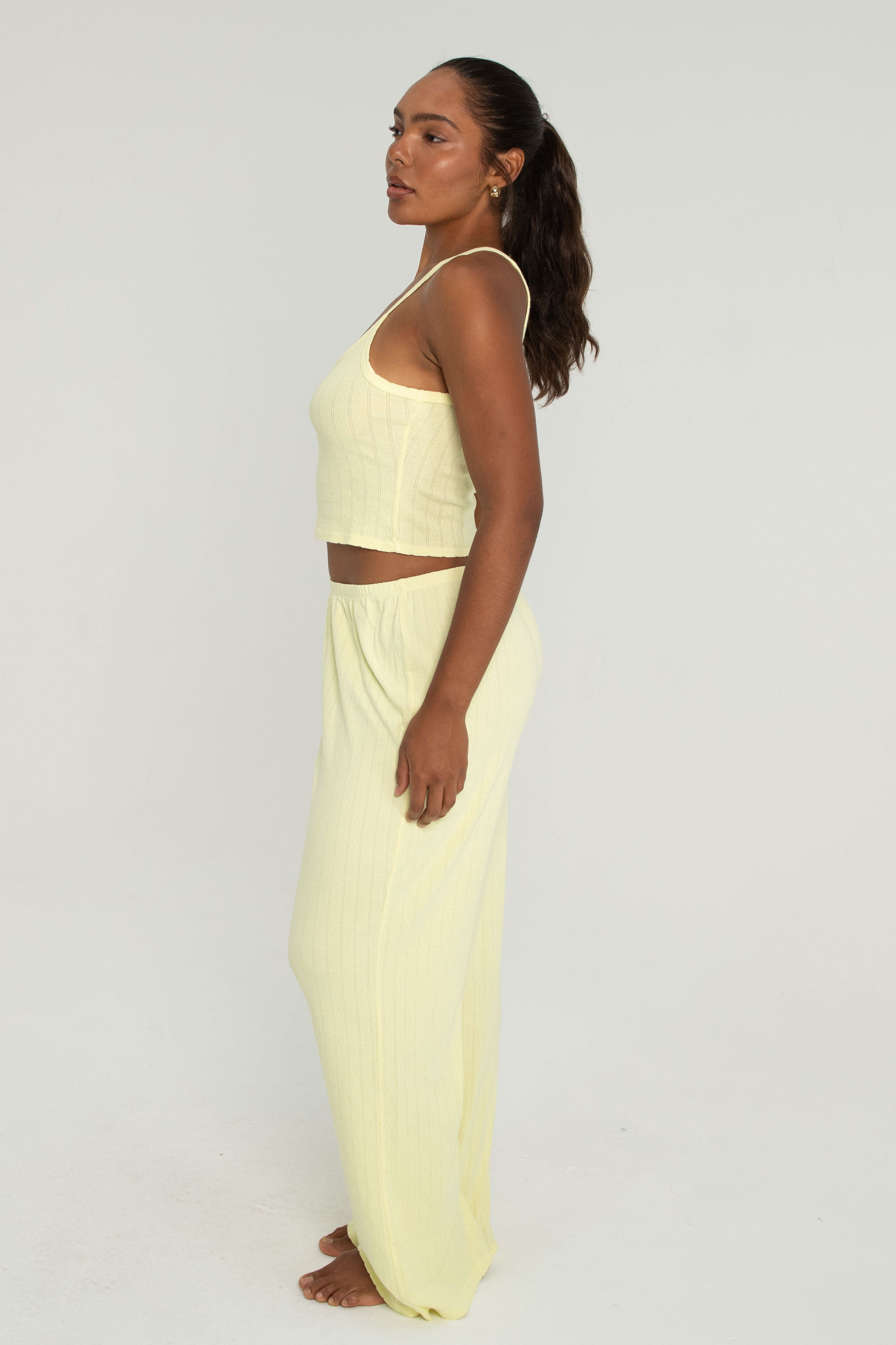 Pointelle Scoop Tank   Butter Yellow
