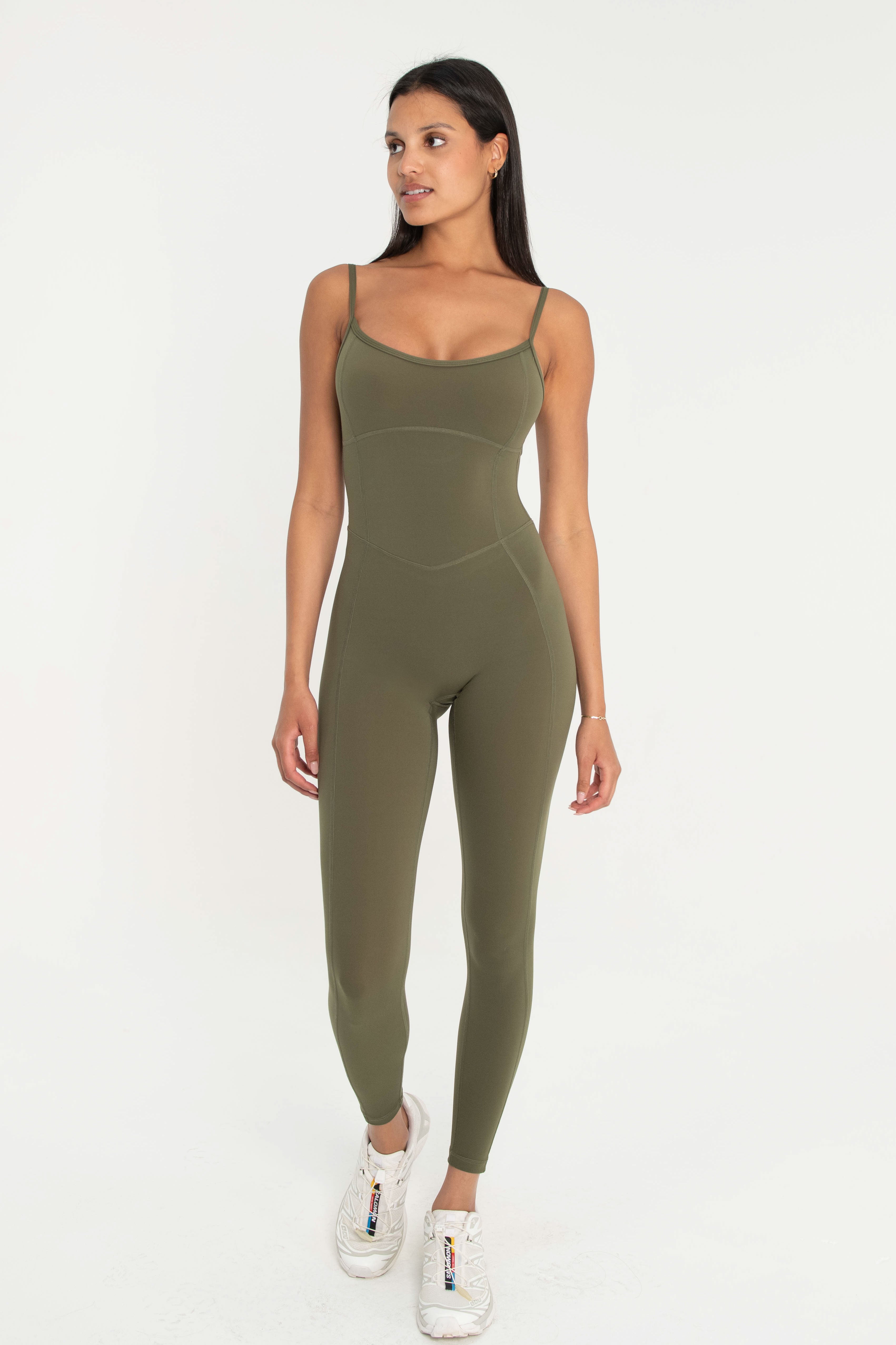 Scoop Neck Onesie   Olive
