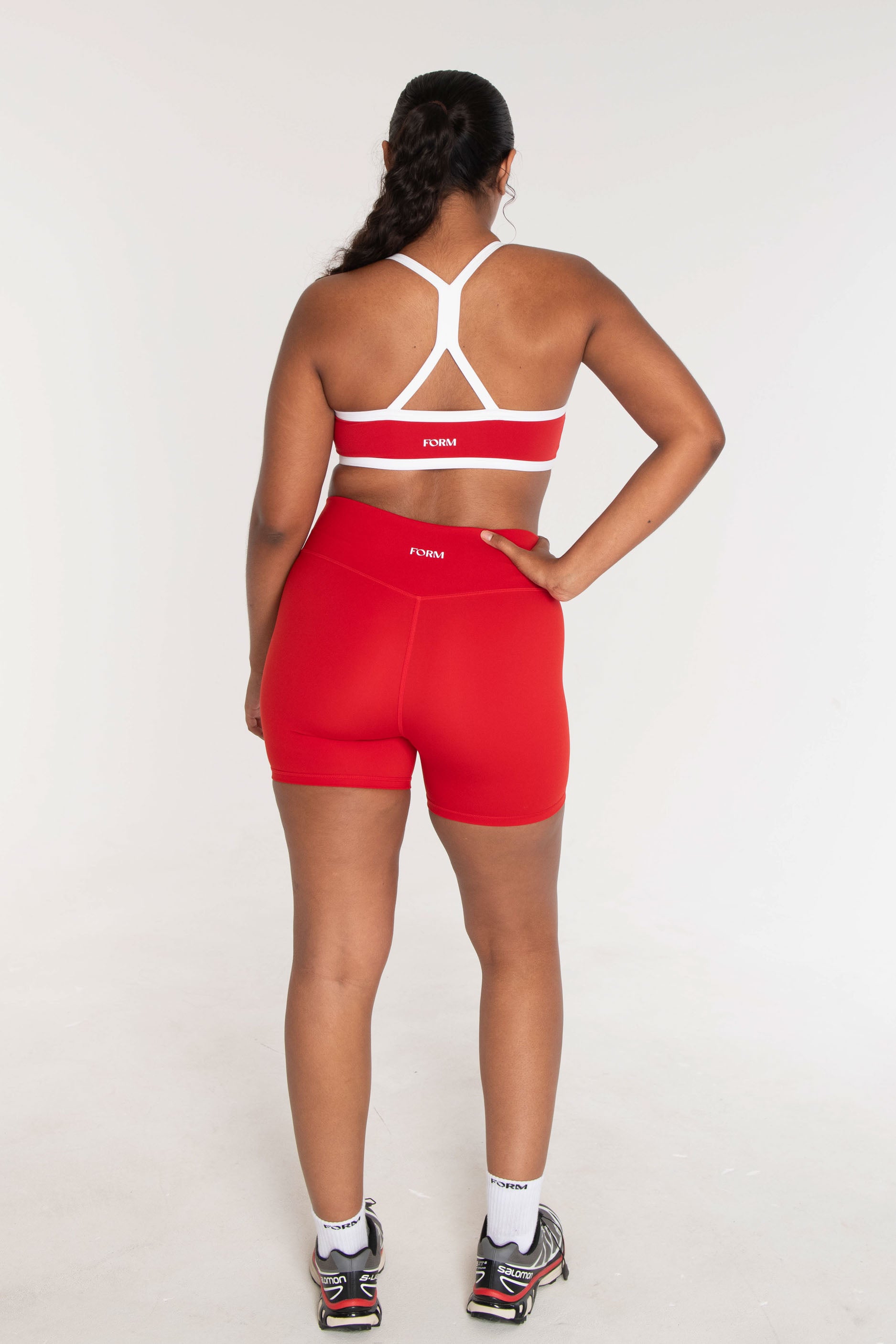 V Neck Bra   Cherry/White
